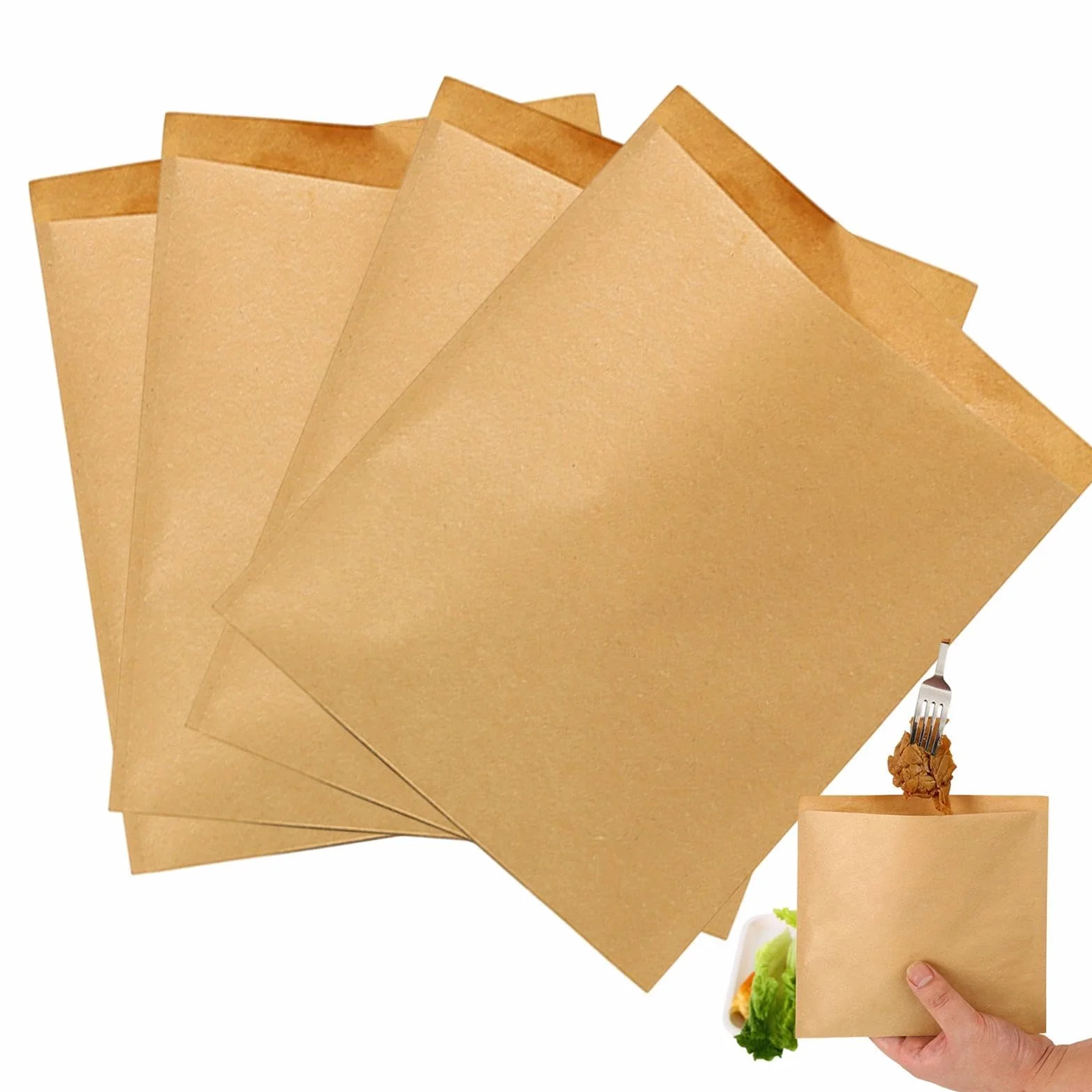 Bolsas de Papel para Alimentos 600 Piezas Envoltorios Antigrasa Para | Bolsas Marrones De Sándwich para pícnic, camping, escuela, lugar de trabajo, restaurante, almuerzo y cocina