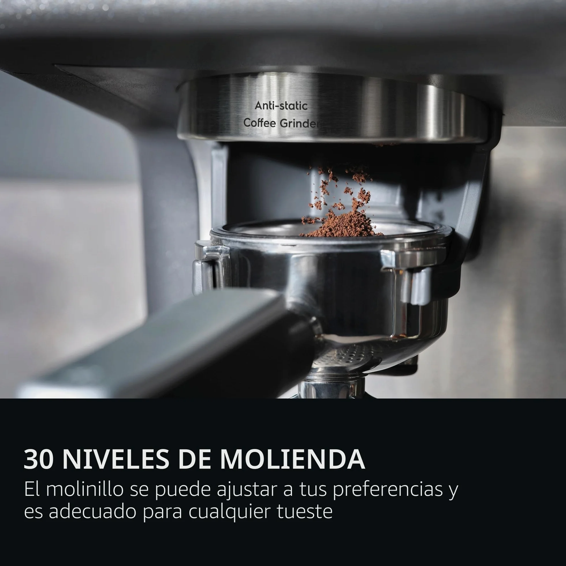 AEG Máquina portafiltros Espresso EC8-1-8BP – Dual Thermoblock, 30 grados de molienda, 20 bares de presión, control de temperatura PID, cabezal de preparación de 58 mm, espumador de leche, calentador