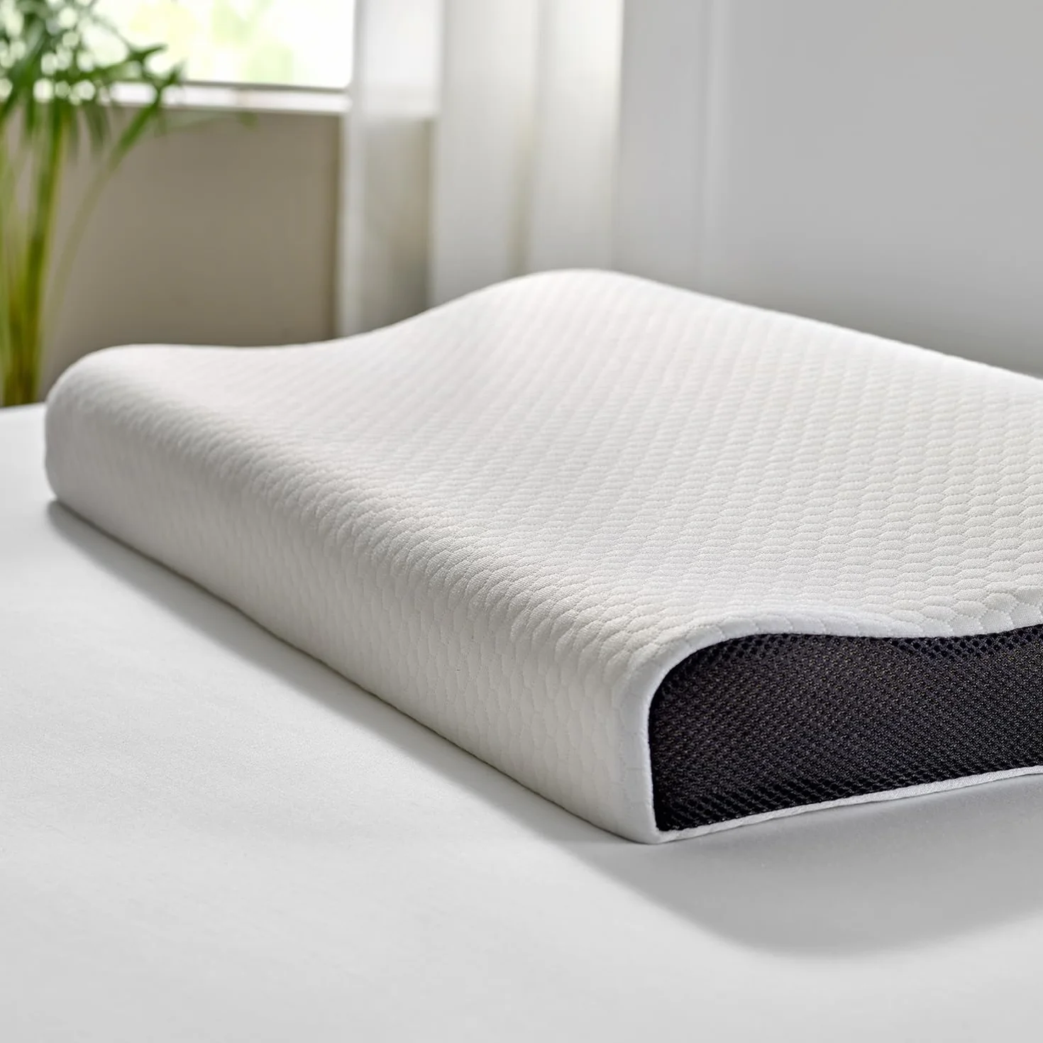 PIKOLIN Home AH32 - Pack de 2 Almohadas viscoelásticas ergonómicas de Doble Funda para Dormir de Lado o Boca Arriba de firmeza Media