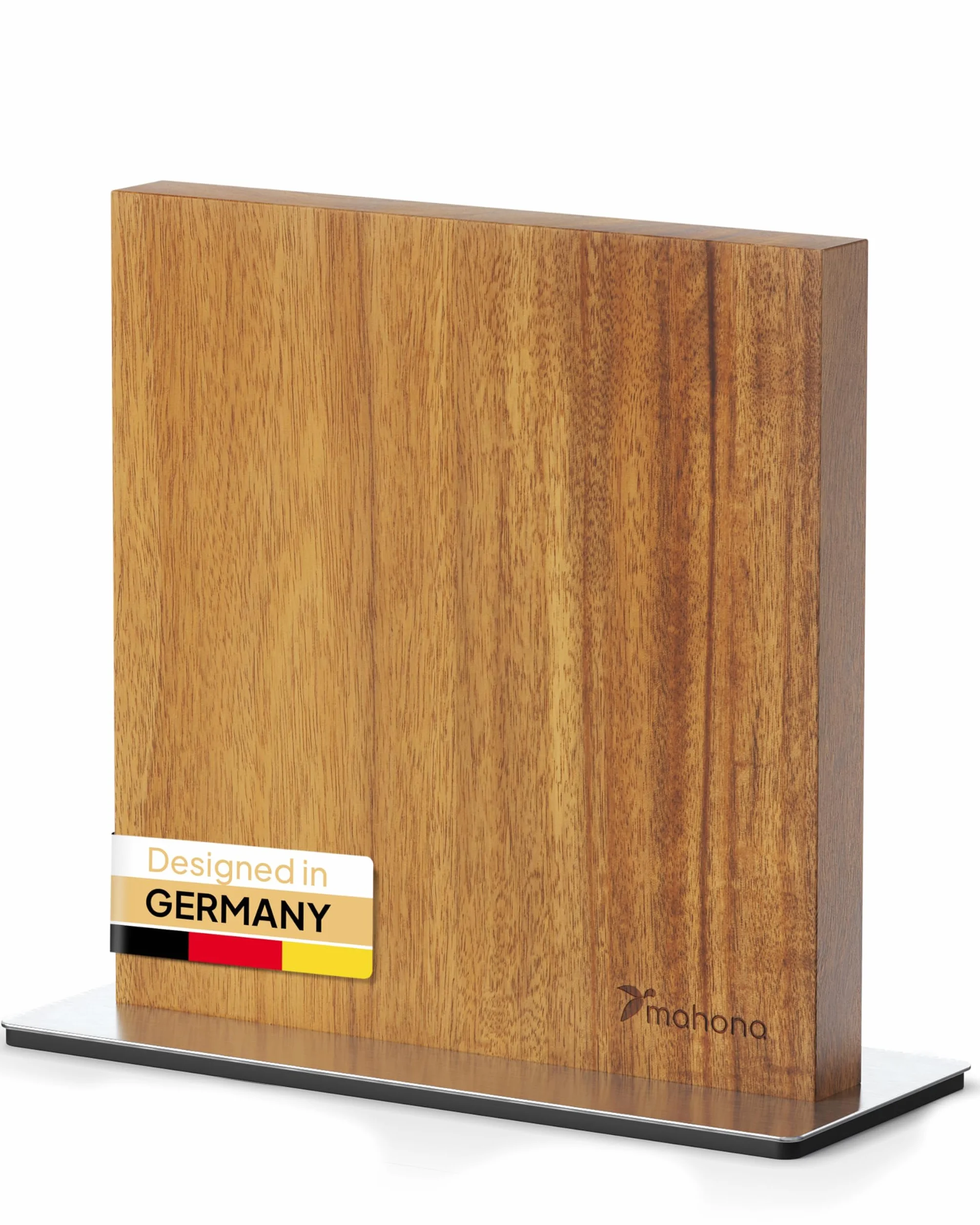 Mahona Bloque magnético para cuchillos de madera de acacia 23,5 x 22,5 cm doble cara sin taladrar