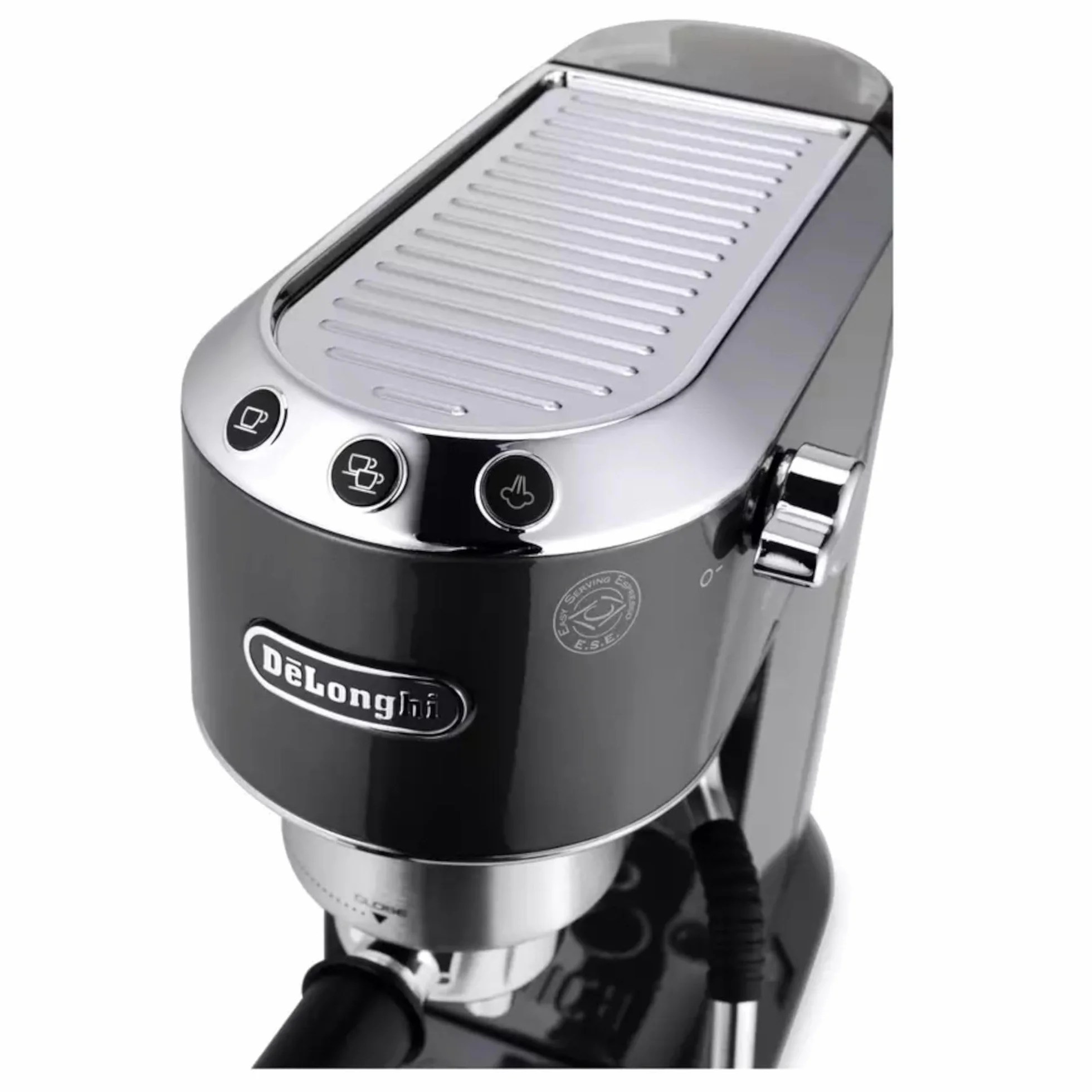 De'Longhi Dedica Arte EC885.GY, Máquina de Café Tradicional de Bomba, Máquina de Café Manual, Varilla de Vapor My LatteArt, Diseño Compacto de 15 cm de Ancho, Apto para Tazas de hasta 13 cm, Gris
