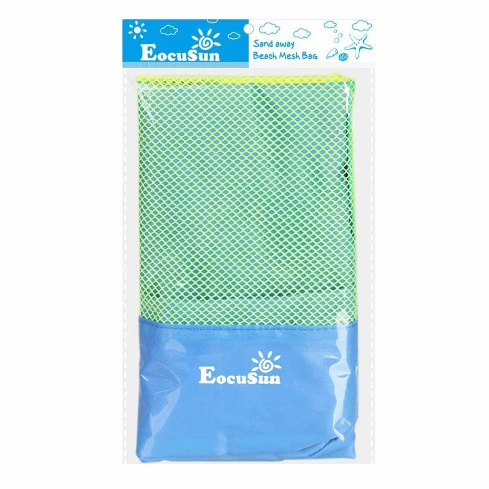 EocuSun Bolsa Grande de Malla para Juguetes de Playa con Cordón Ajustable Mochila Duradera para Niños