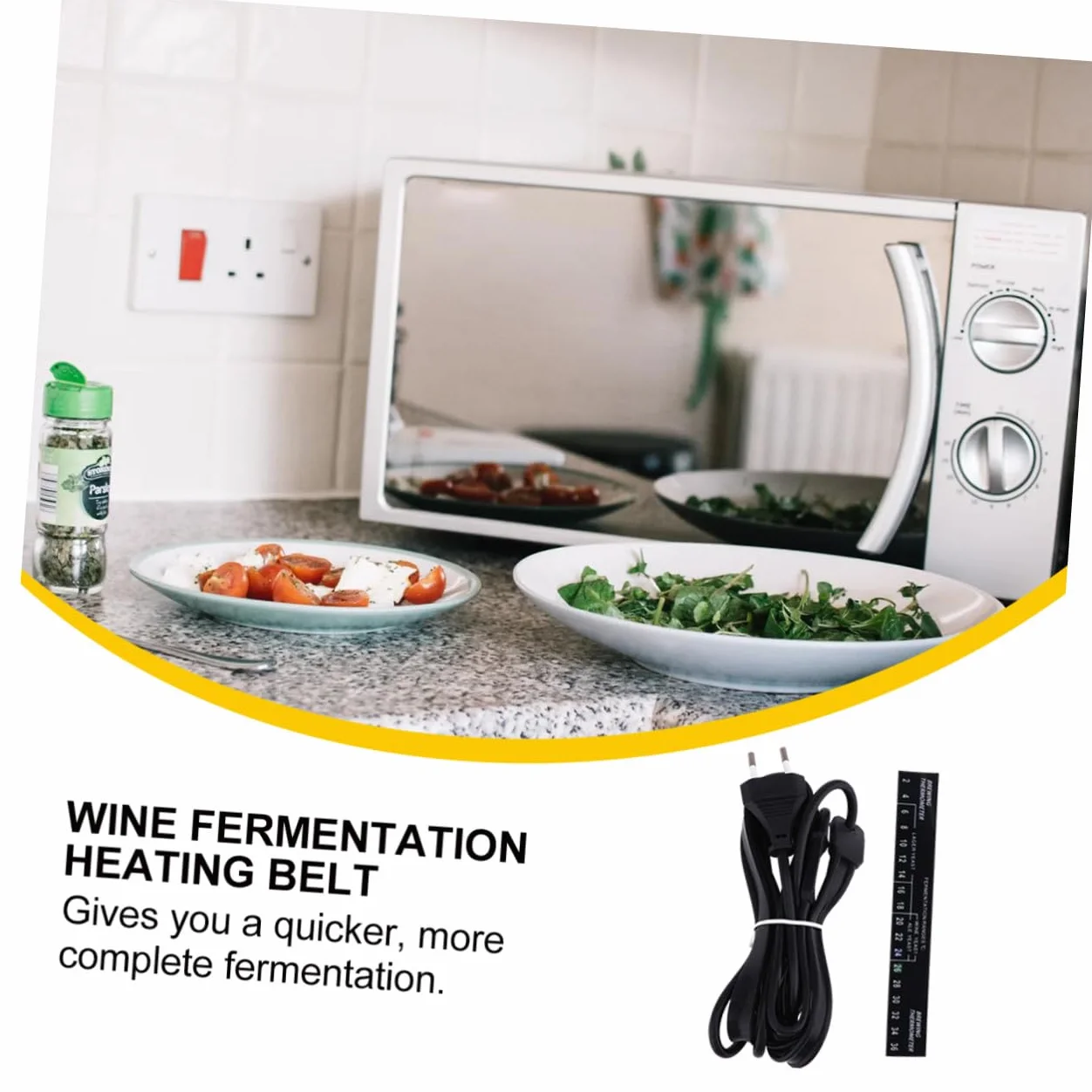 Garneck Cinturón Térmico para Fermentación de Cerveza y Vino Calentador Portátil para Fermentadores Enchufe UE Uso Doméstico para Elaboración de Bebidas Alcohólicas