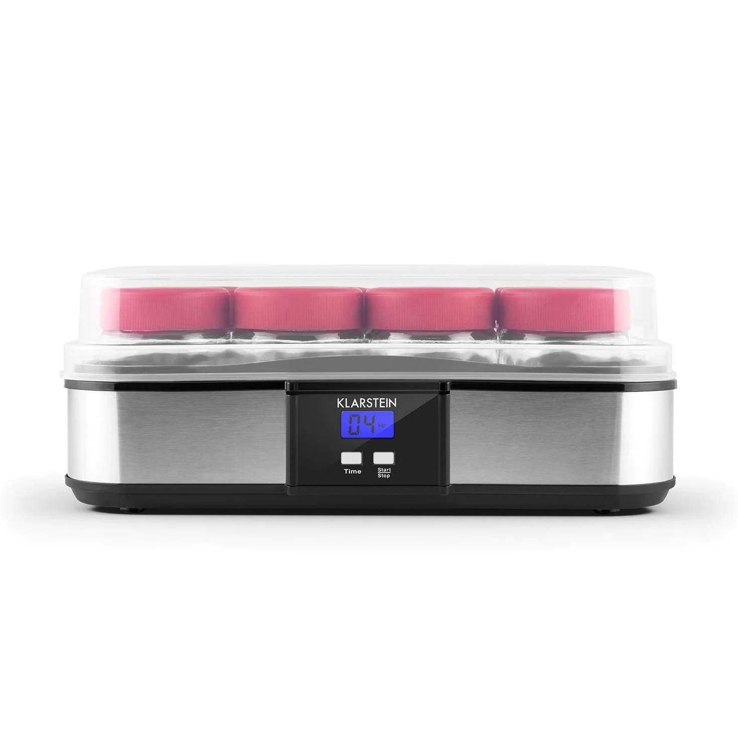 Klarstein Gaia Yogurtera 12 vasos 2,5L acero inoxidable pantalla LCD negro