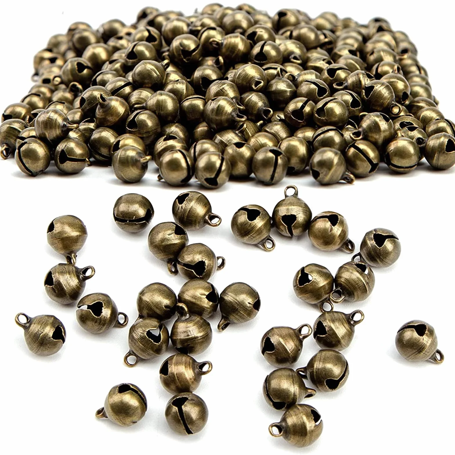 Cascabeles de Bronce Vintage 6mm para Manualidades, Campanillas de Metal para Decoración Navidad