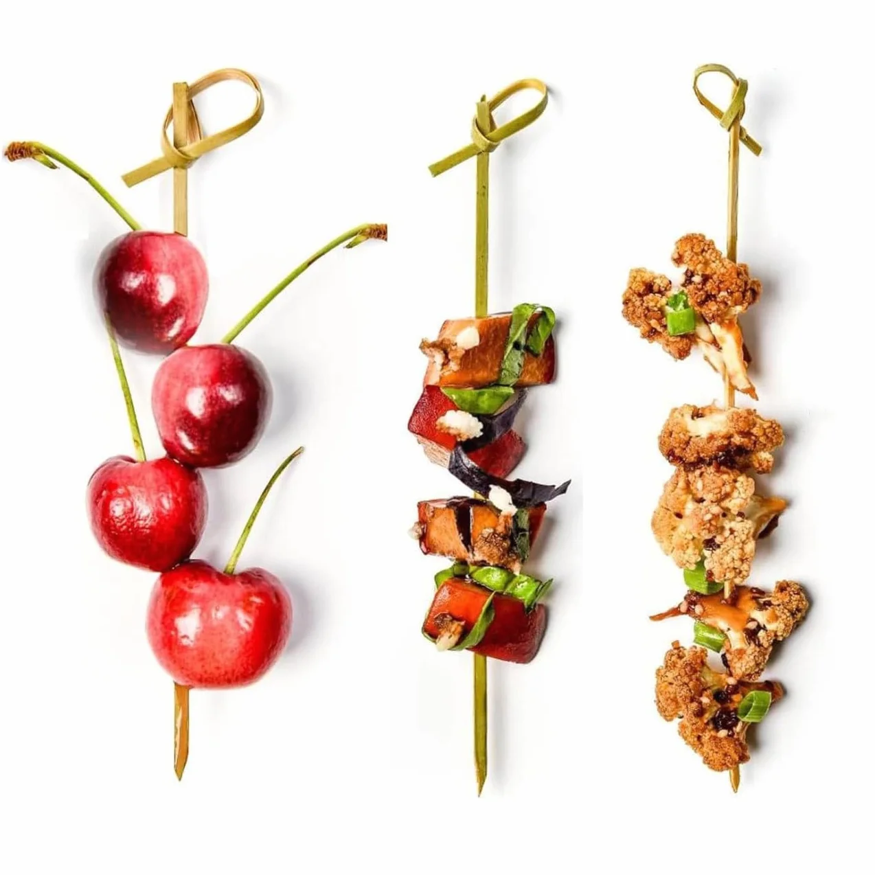 Palitos de Cóctel de Bambú Ecológicos 100 Piezas Pinchos para Aperitivos Fiestas