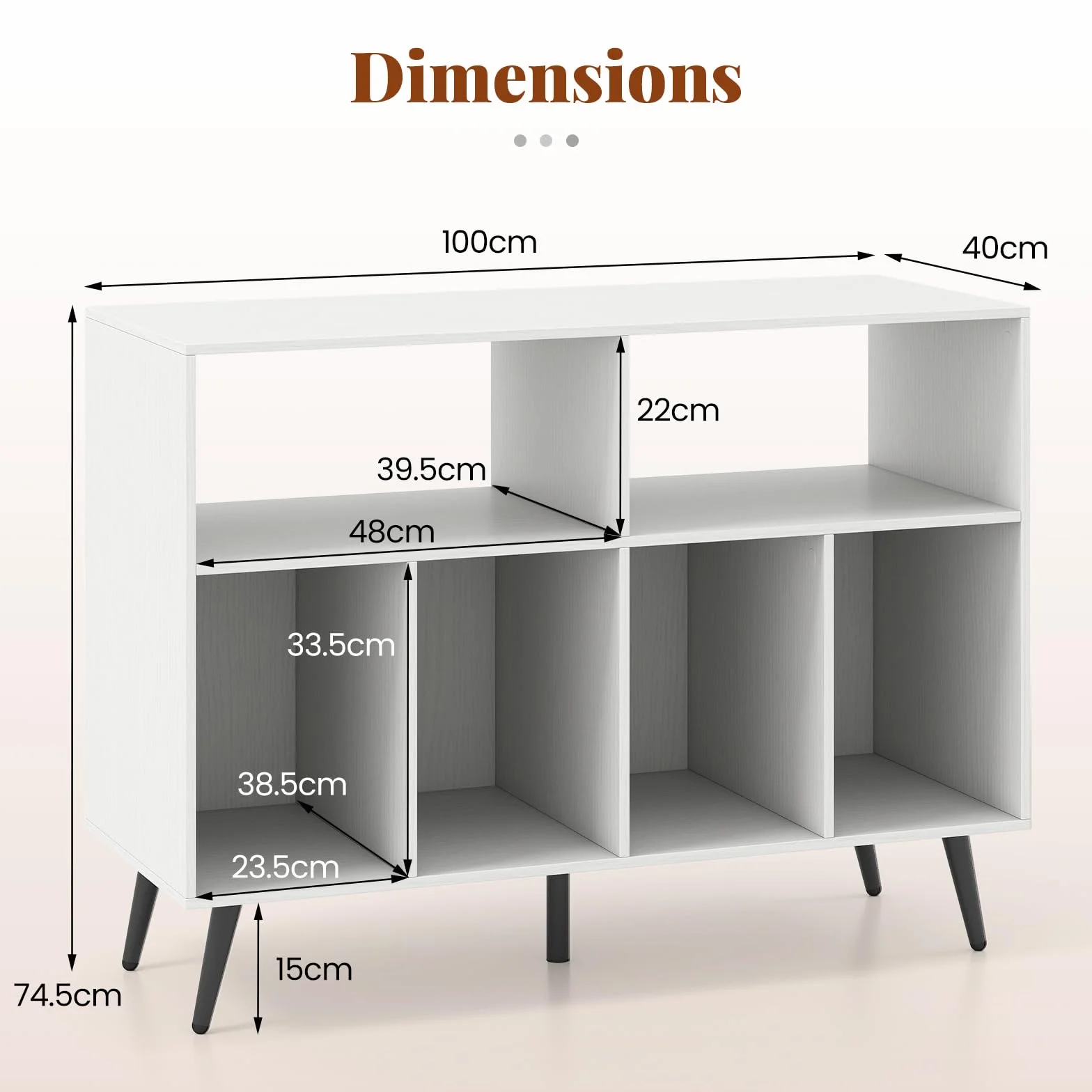 GIANTEX Soporte para Tocadiscos Estantería para Discos de Vinilo 100x40x74,5 cm Mueble de Almacenamiento Blanco