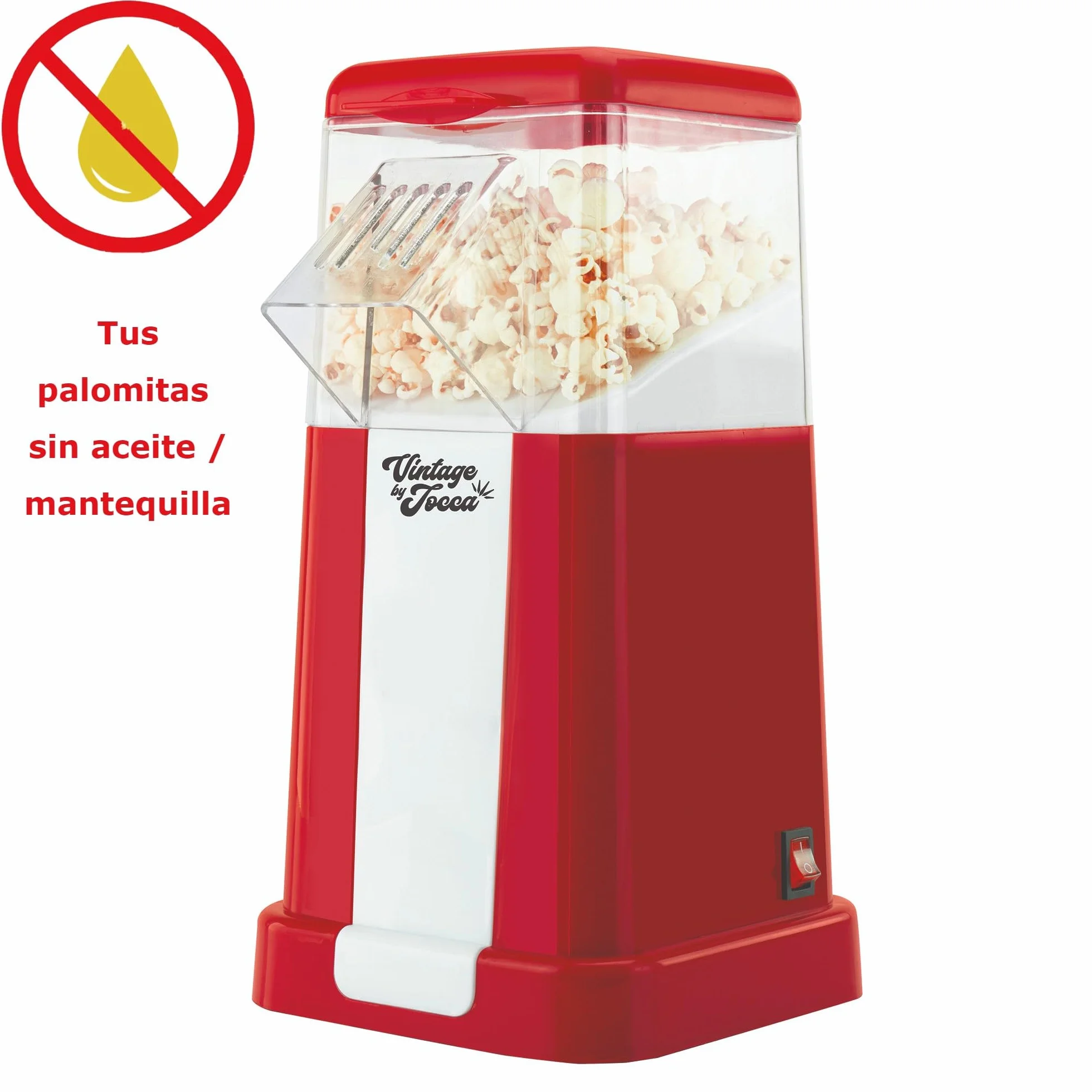 Palomitero Eléctrico 1200W sin Aceite, Máquina de Palomitas con Vaso Medidor