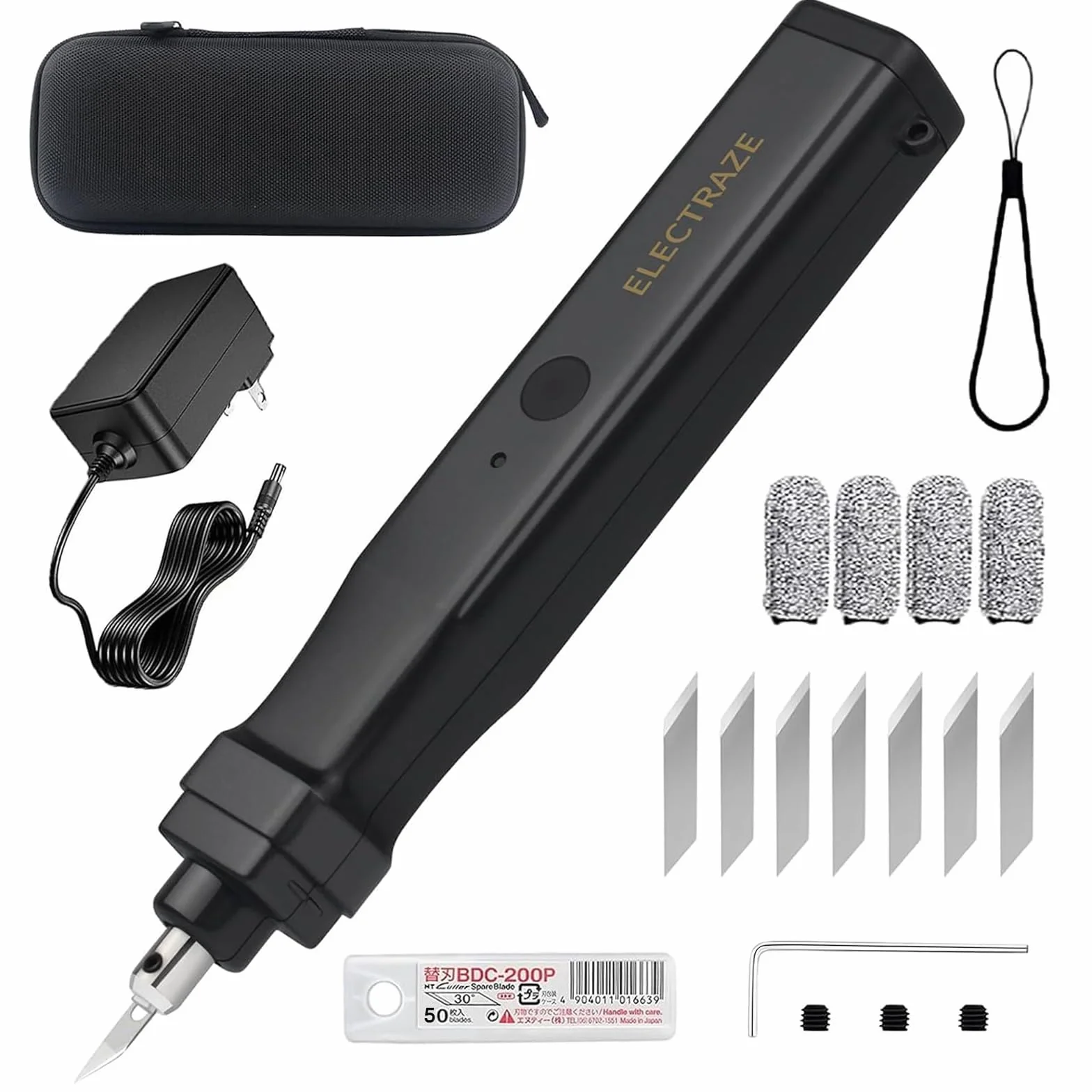Cuchillo ultrasónico 2 en 1, cuchillo cortador ultrasónico de 40.000 Hz, 50 cuchillas de repuesto, cortador ultrasónico de mano adecuado para cortar modelos impresos en 3D, plásticos, madera