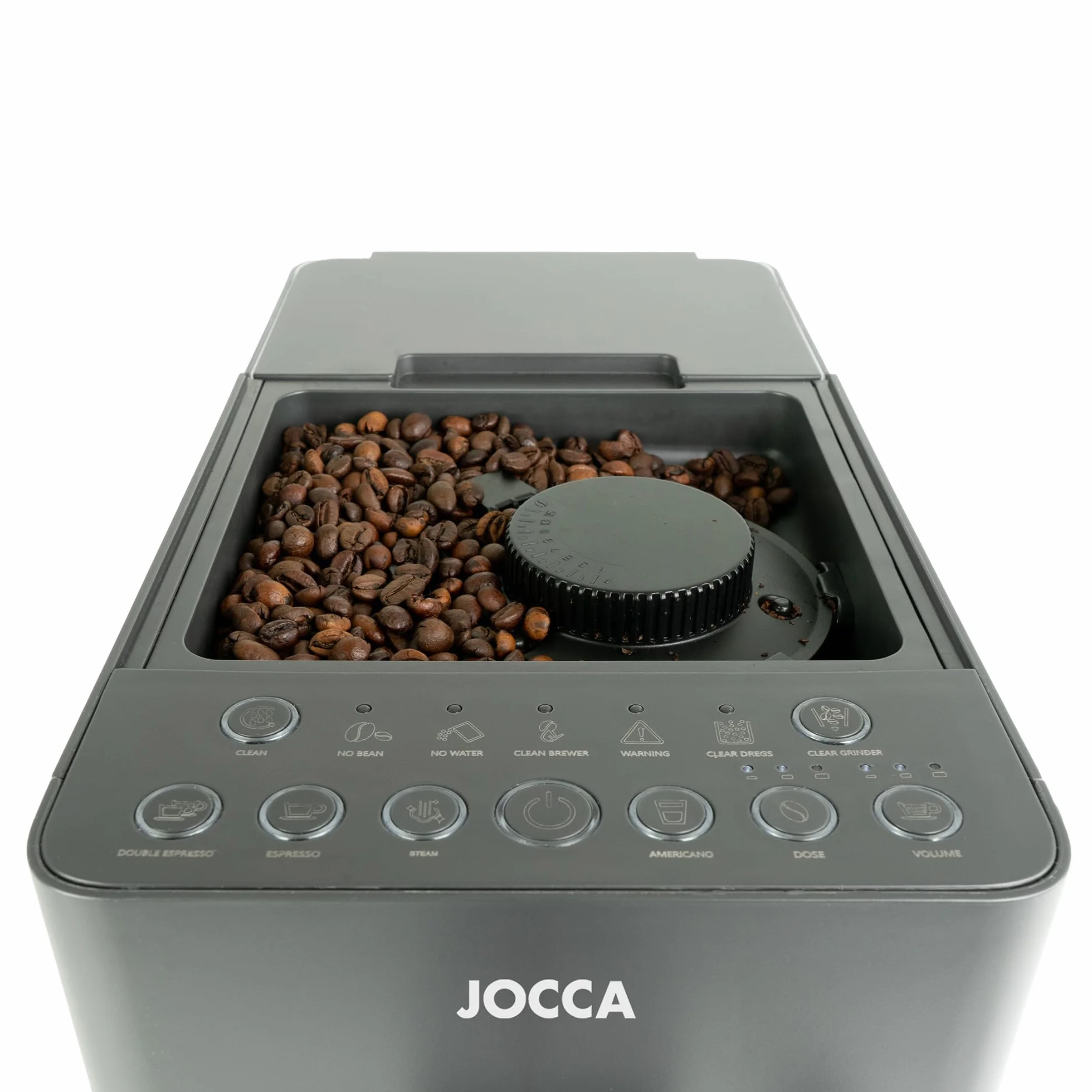 Jocca - Cafetera Superautomática 20 Bares, 1350W, Depósito 1,5L, Molinillo Integrado 15 Niveles, Vaporizador de Leche, Funciones Espresso, Doble Espresso y Americano, Sistema de Autolimpieza