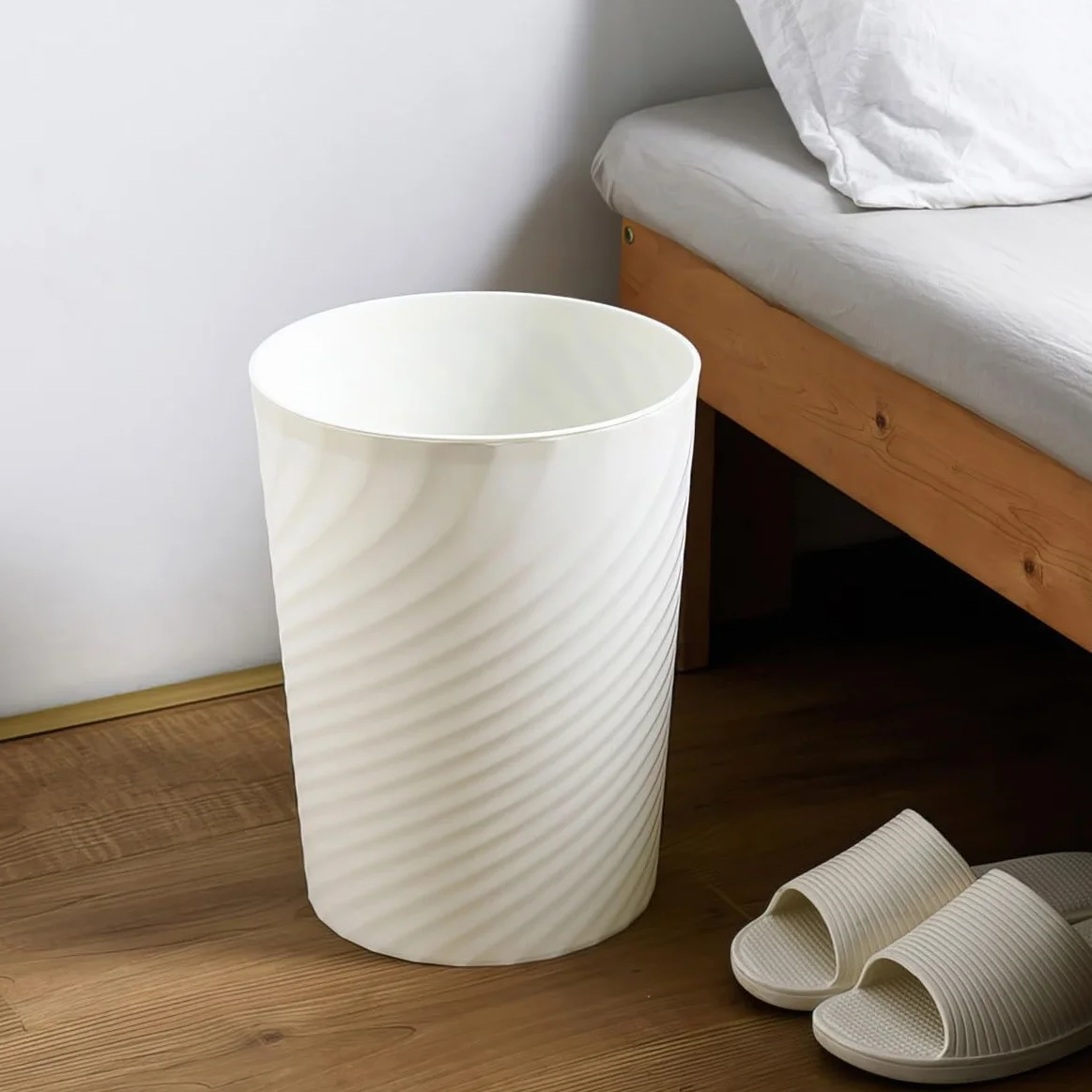 Papelera de plástico 8008 32 cm 12 L blanca para oficina cocina