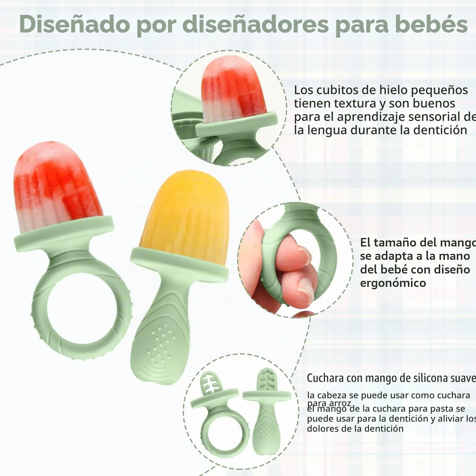 CLDY Mini moldes de silicona sin BPA para niños pequeños, 6 moldes de 17 ml, aptos para congelador y lavavajillas, verde