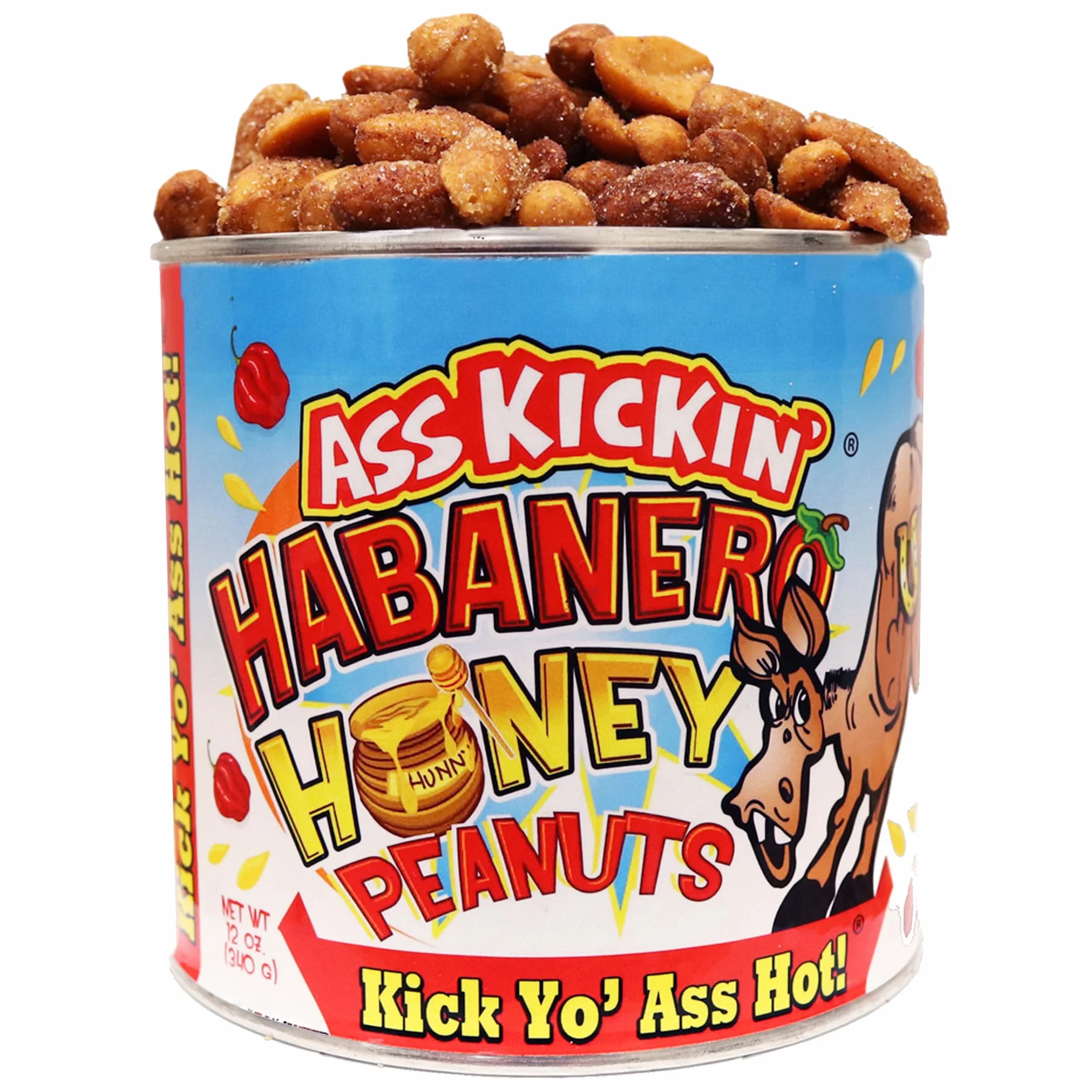 KICKIN' Habanero cacahuetes picantes con miel 12oz Ultimate Spicy Gourmet Gift Peanuts