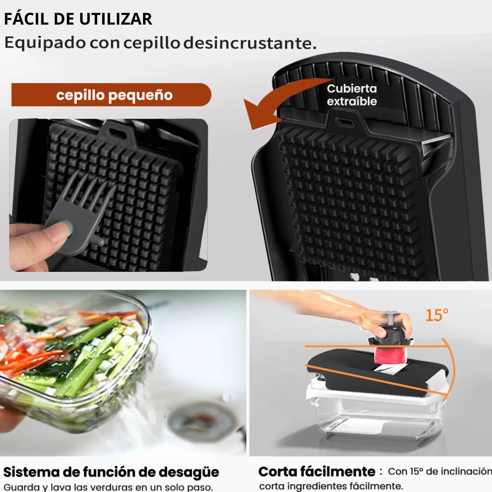 Cortador de Verduras 16 en 1, Picador de Verduras Multifuncional con Cuchillas Intercambiables, Mandolina de Cocina,Corta Verduras Manual para Cocina, Mandolina para Cortes Rápidos y Eficaces