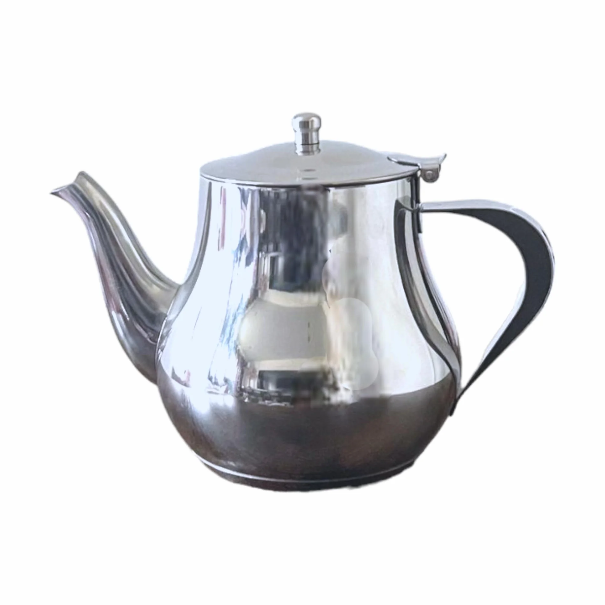 Tetera marroquí de acero inoxidable tradicional 0.5L con tapa y mango estilo oriental