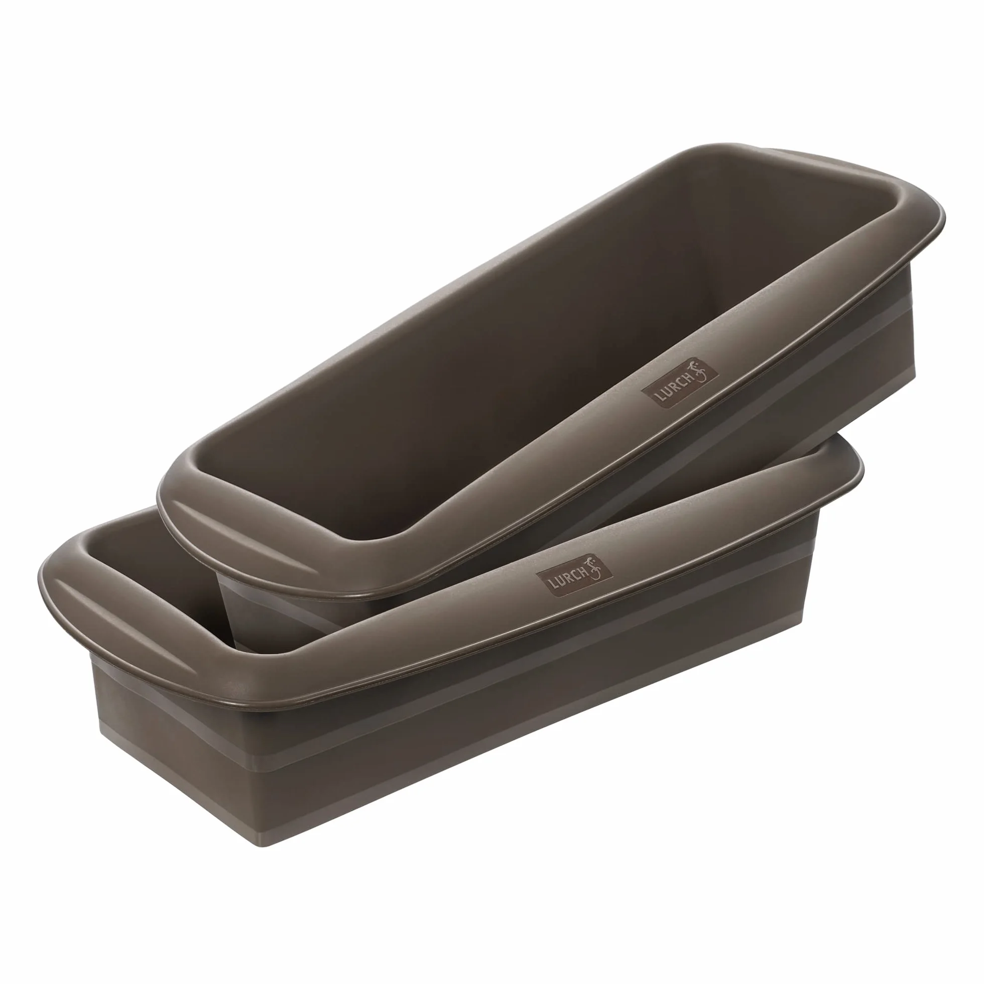 Lurch 585000 FlexiForm - Juego de 2 moldes para pan (100% silicona platino sin BPA, 25 x 9 cm), color marrón