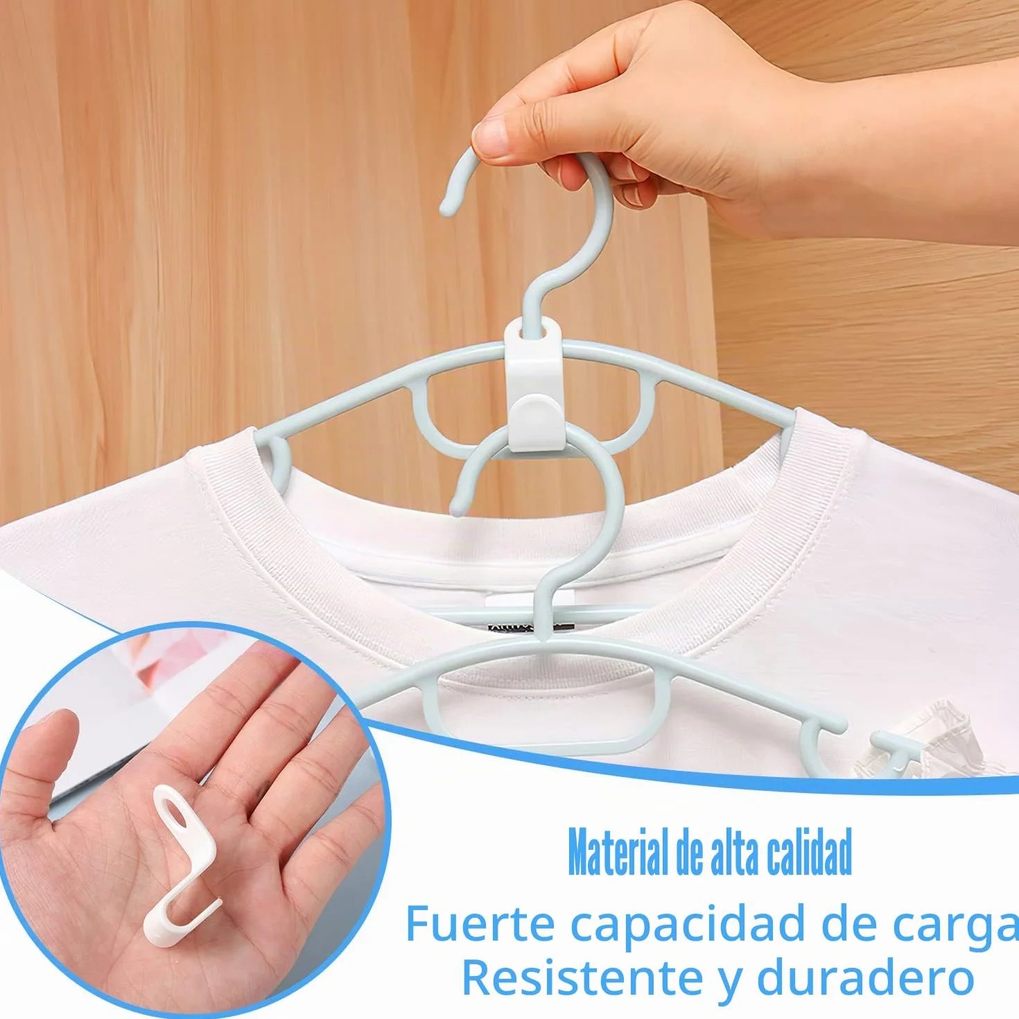 50 PCS Perchas de Ropa en Cascada, Ganchos de Conexión Ganchos para Ropa Ganchos Conectores para Organizador de Guardarropa Soporte para Corbatas (Blanco)