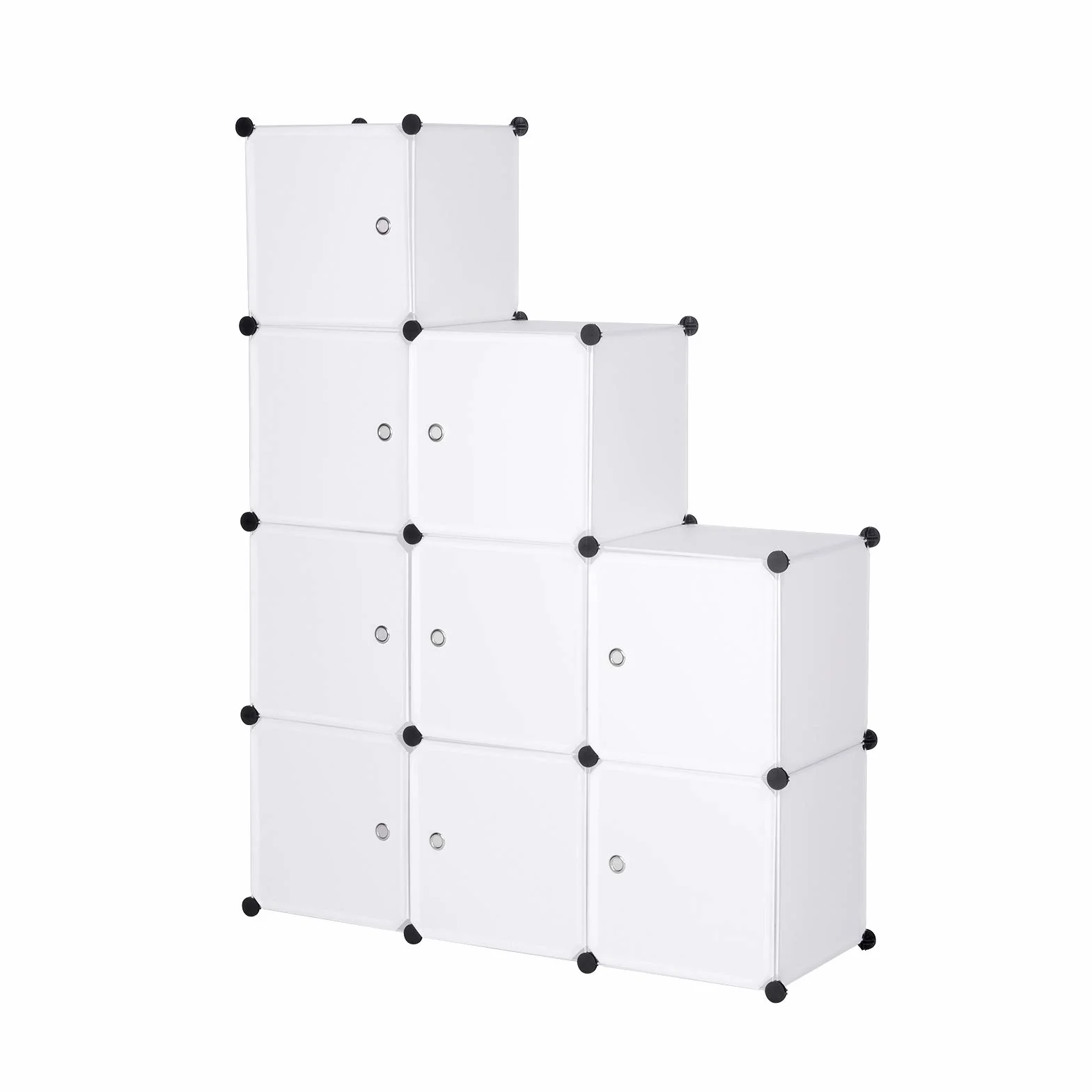 WOLTU Armario Modular Estantería 9 Cubos con Puertas 111x37x111cm Blanco