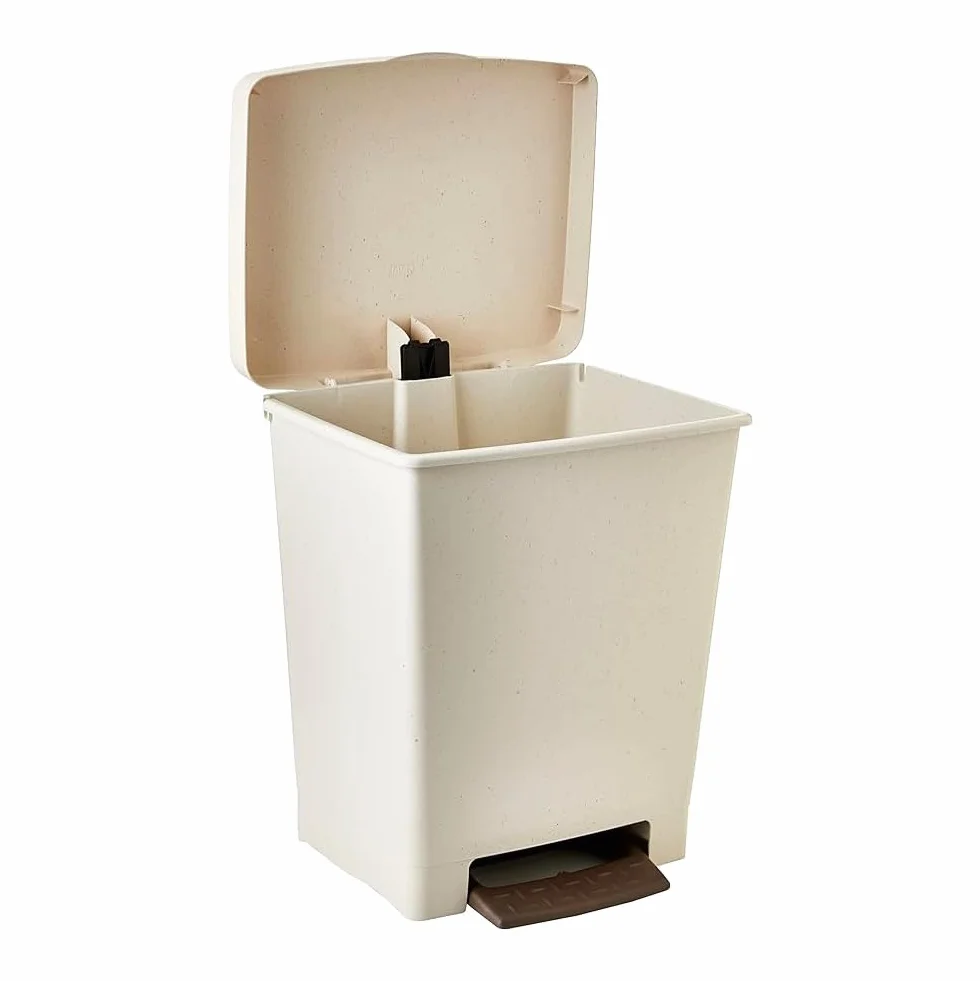 Tatay Cubo de Basura Cocina con Pedal Cubik 21L Acabado Mate Plástico Reciclado Libre de BPA 33,5x30x39 cm Ecohome