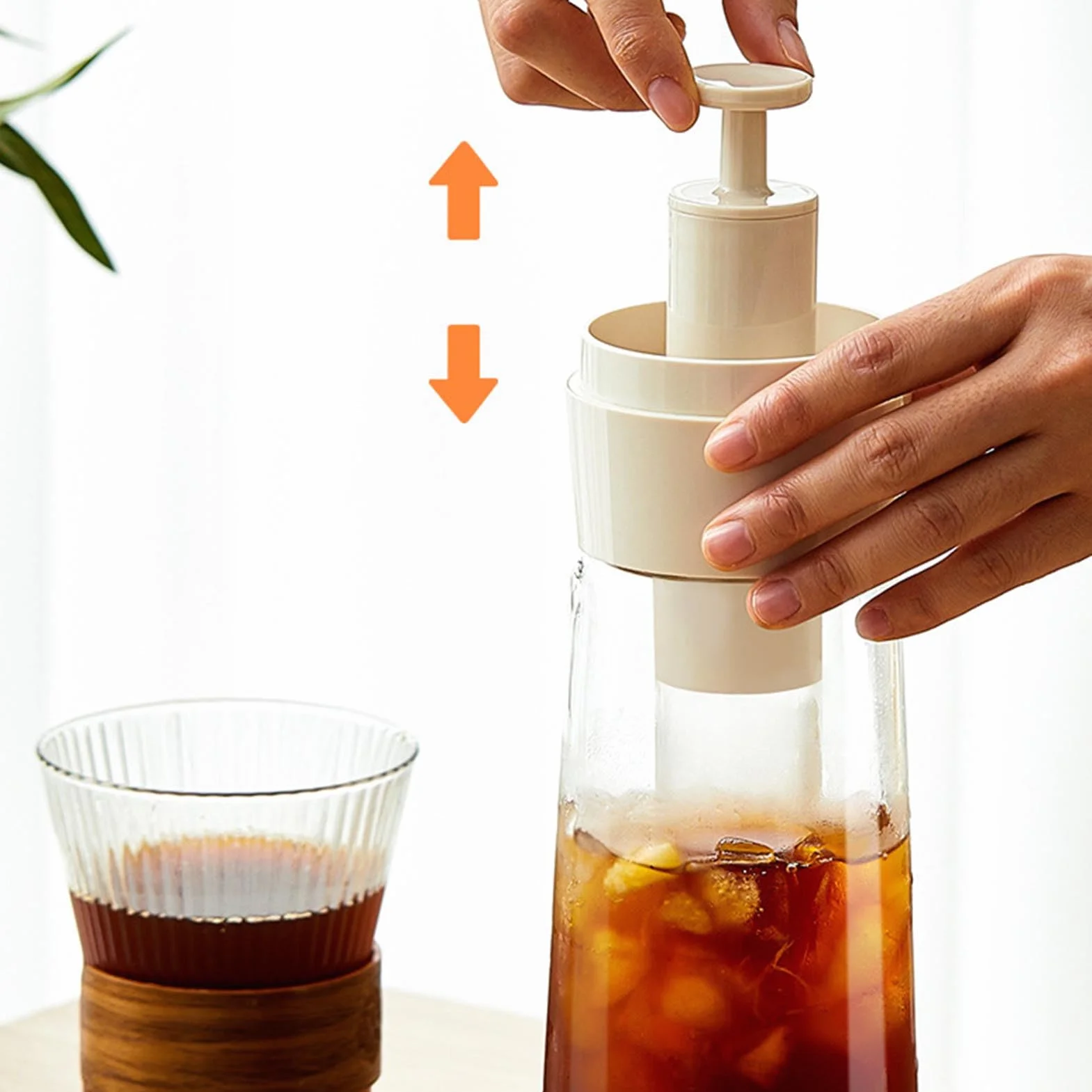 Cold Brew Coffee Maker, Prensa Tipo Brewing Olla, Máquina de Tragaperras Múltiples, 3,34 x 9,76