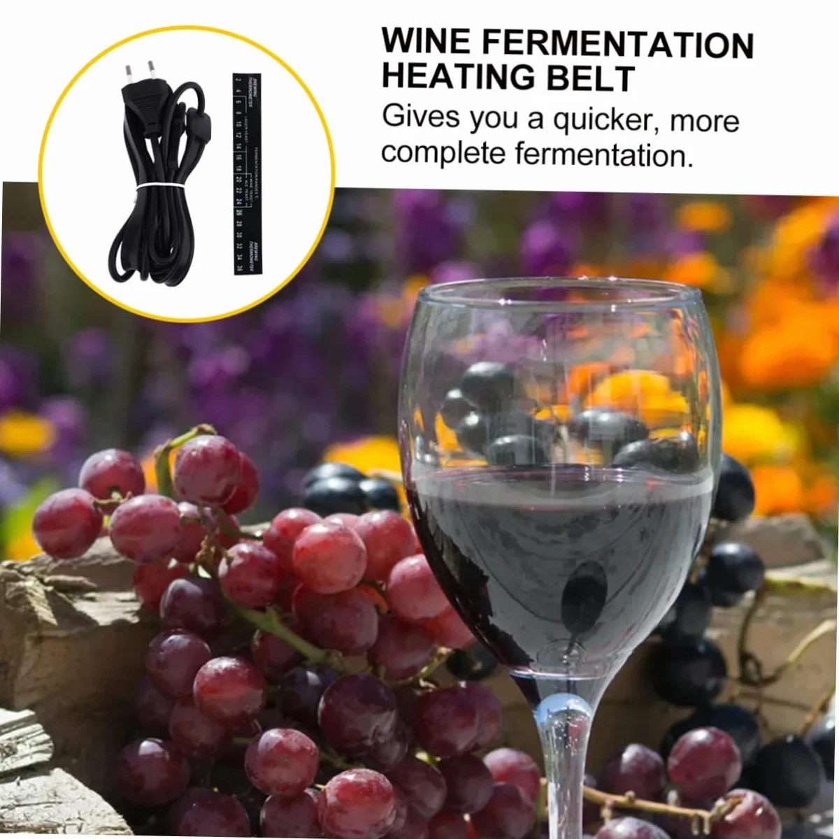 SOLUSTRE Cinturón Calefactor de Fermentación Eléctrica de Silicona Negro Enchufe EU, Resistente al Agua y Seguro para Fermentadores y Barriles en Elaboración Casera