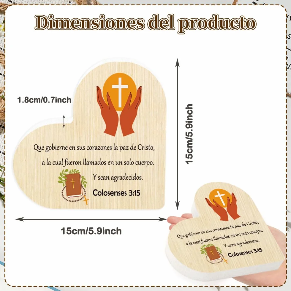 Regalos de Confirmación Católica Decoración Madera Versículos Bíblicos Religiosos