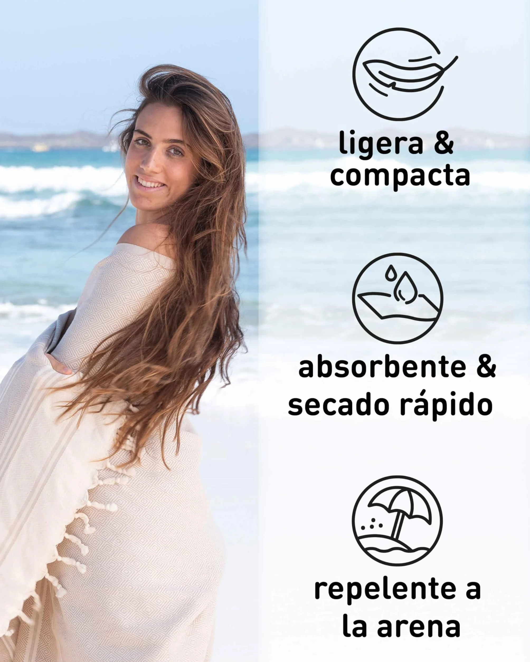Fit-Flip Toallas Playa Hammam – Pareos Grandes de algodón 100% – Toalla Pareo compacta, Gigante y Secado rápido – Fouta XL Absorbente – Ideal para Piscina - Arena - 100x200cm Diamond