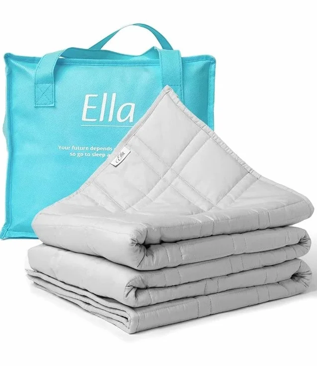 Ella Manta Lastrada 150x200 9kg - Manta Terapéutica Antiestrés - Manta Pesada de Algodón 100% - Edredón para un Sueño Profundo - Weighted Blanket - para Hombres y Mujeres de 75-110kg