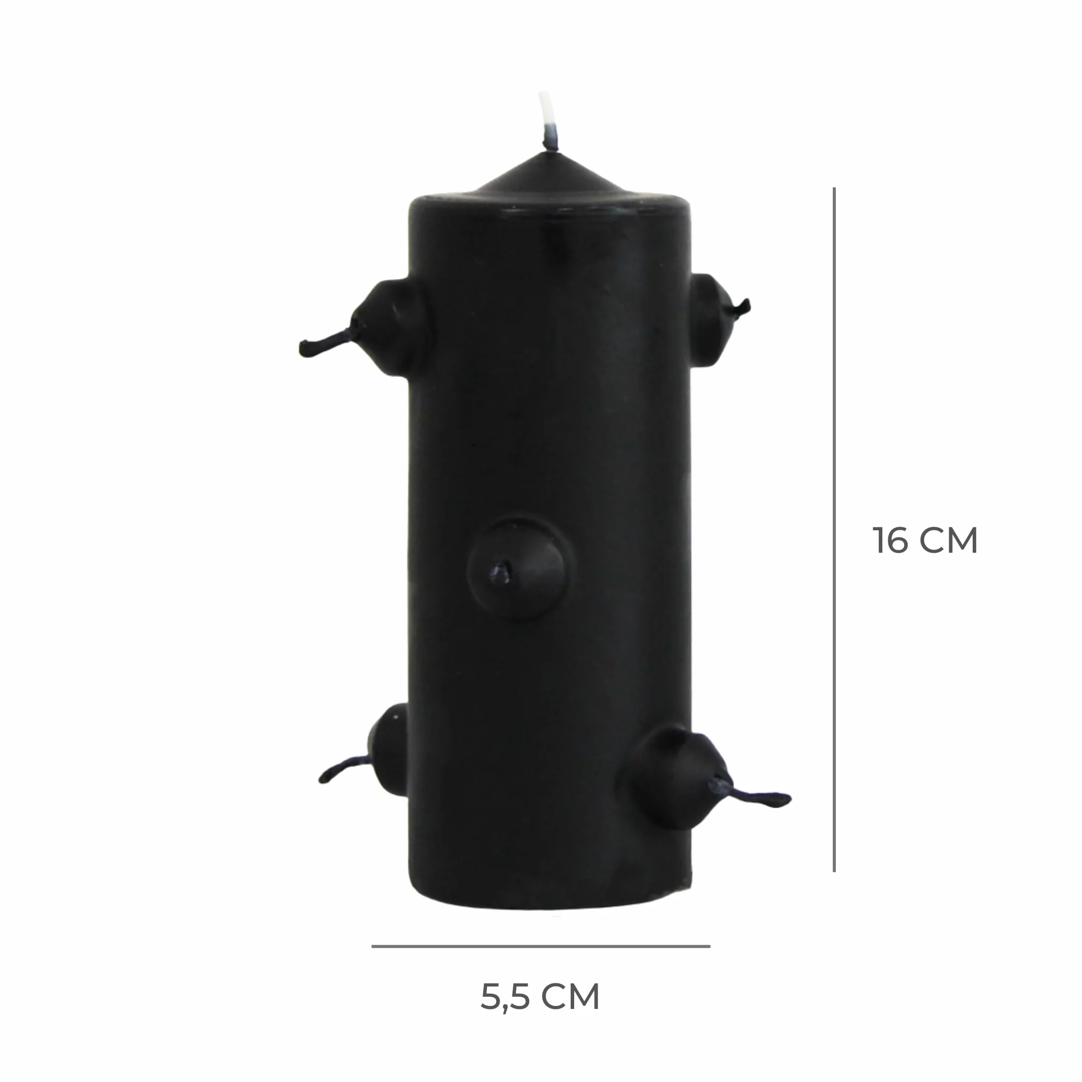 Velón Negro 7 Mechas Vela Esotérica 16 cm Alto 5,5 cm Ancho para Rituales Limpieza y Protección