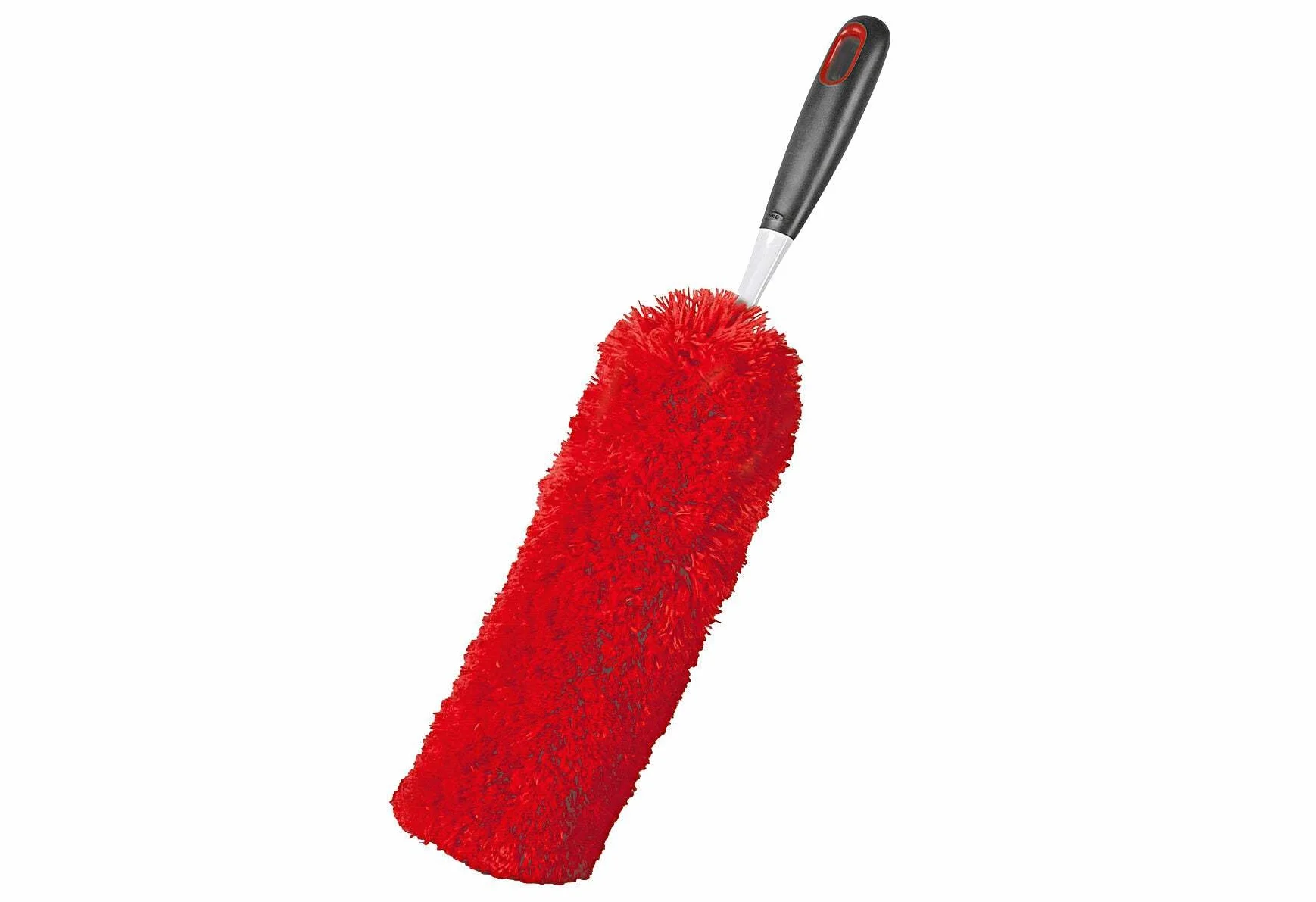 Oxo Good Grips Plumero de Microfibra - Mopa Microfibra de Mano, Color Blanco/ Negro/ Rojo