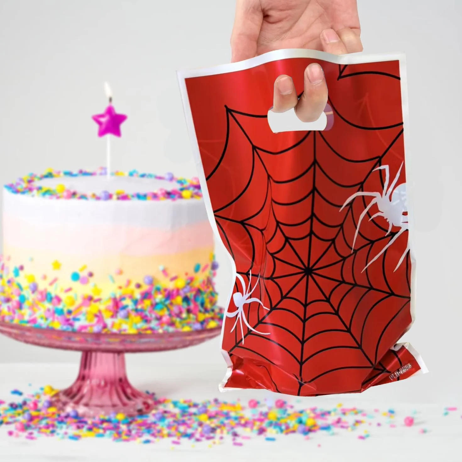 30 Piezas Bolsas de Regalo Cumpleaños, Red Spid Bolsas de Regalo para Fiestas or Plástico Bolsitas Caramelos de Niños para Regalos fiestas de cumpleaños, Navidad, Bolsas galletas