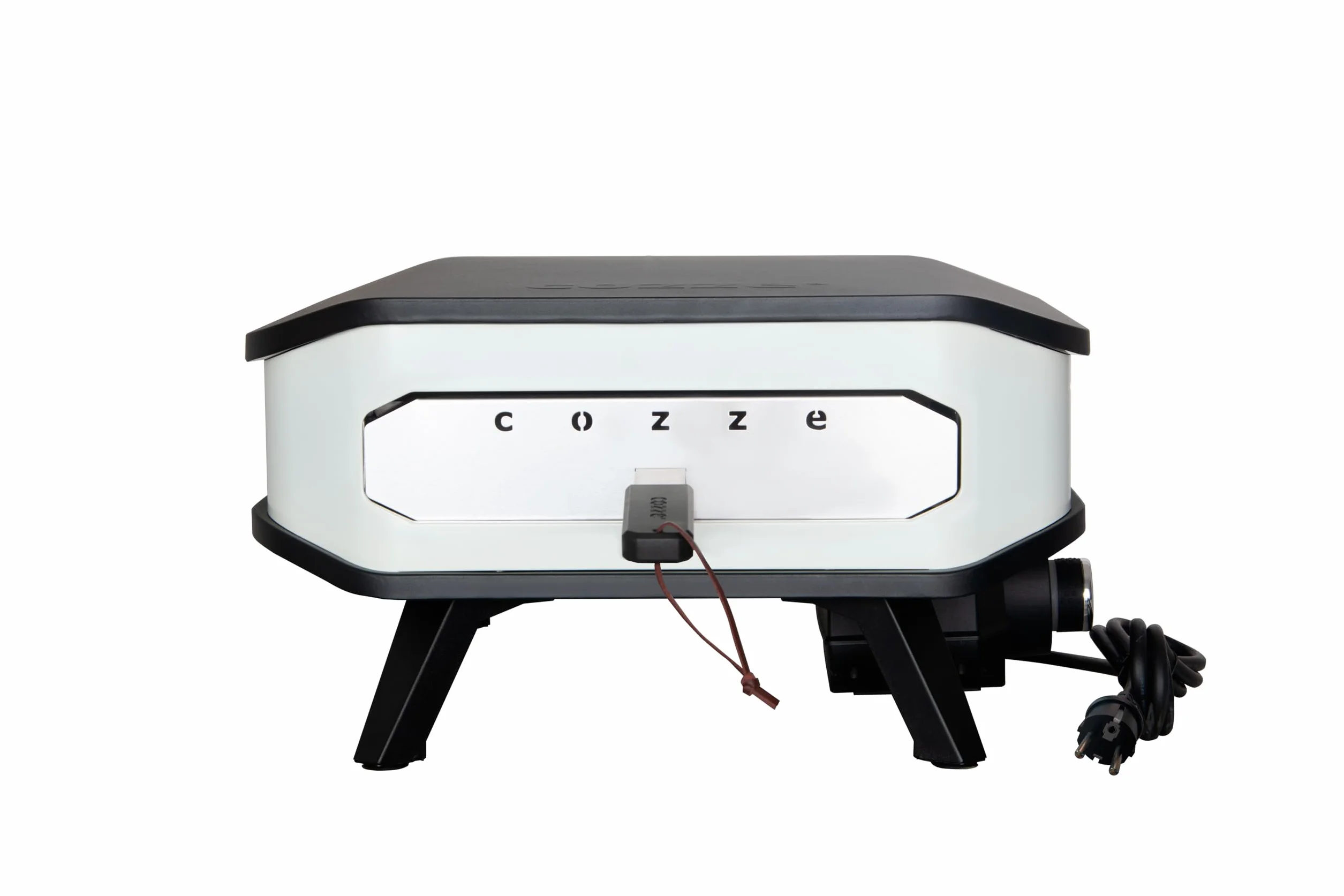 Cozze Horno para pizza eléctrico 13" 2200W Control digital temperatura Piedra 34x34 cm IPX4 Blanco y negro