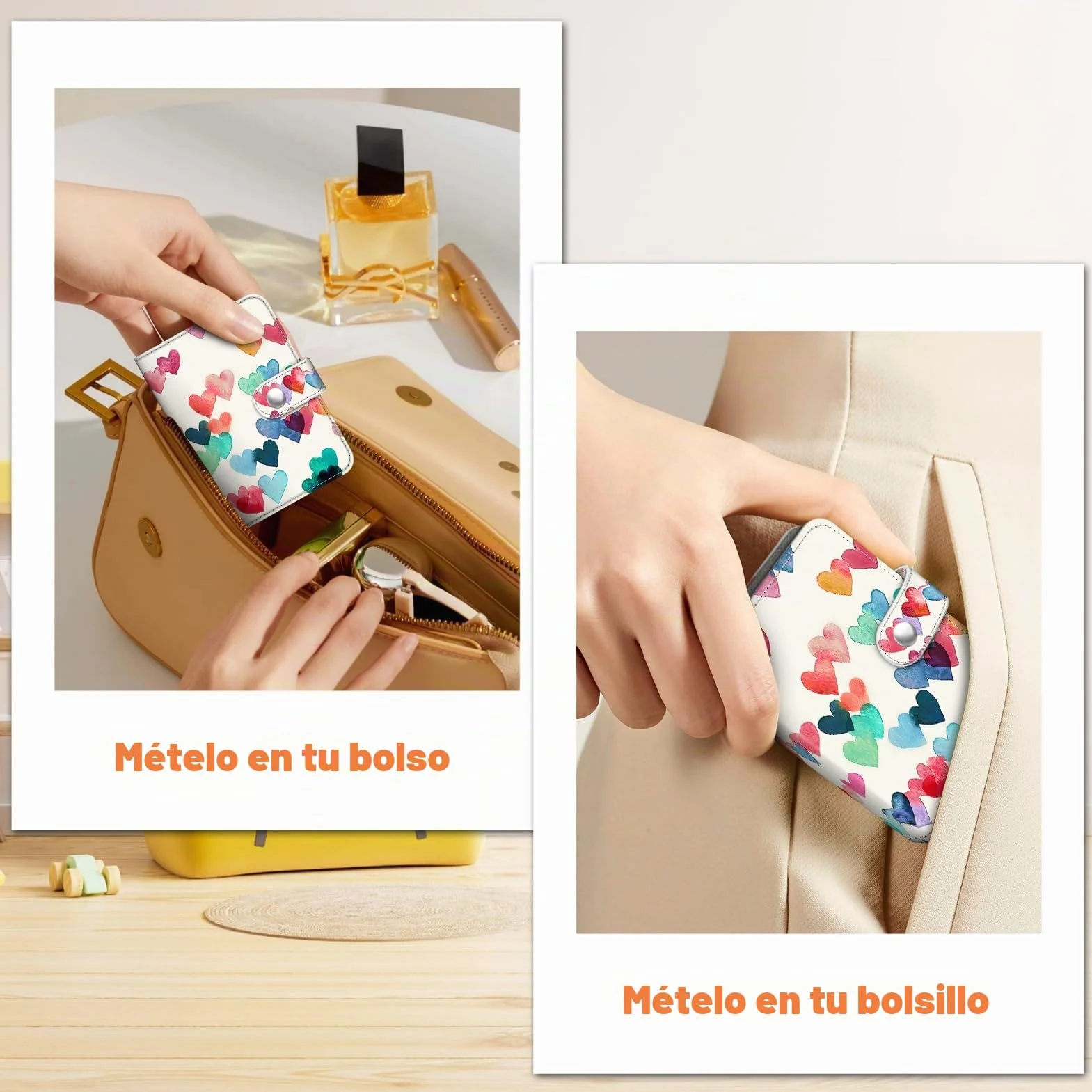 Fintie Mini álbum de fotos para película de 2 x 3 pulgadas, 52 bolsillos pequeños para fotos instantáneas Fujifilm Instax Mini/Polaroid, carpeta con soporte para tarjetas fotográficas Kpop, corazones