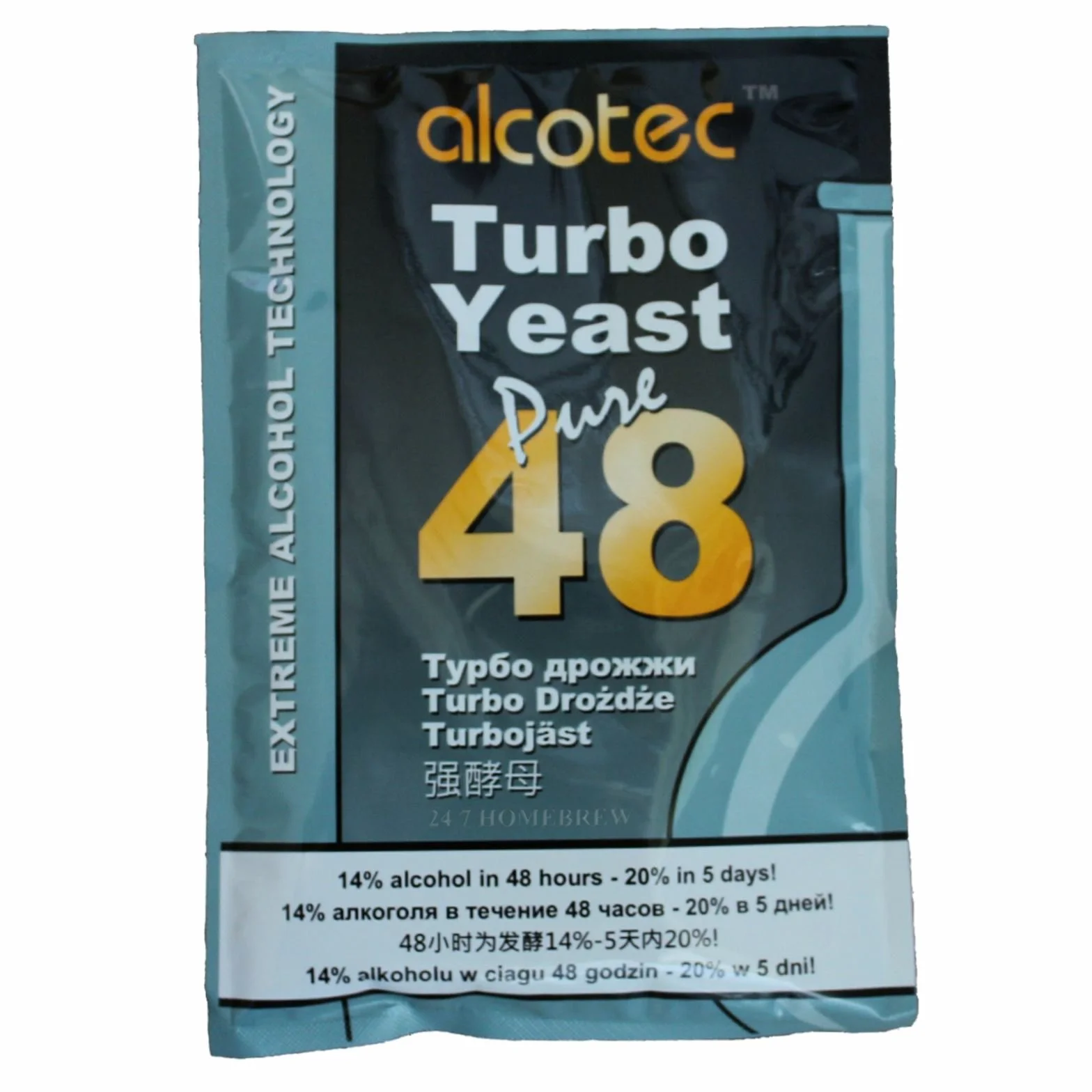 Alcotec 48 paquetes levadura turbo pura alto contenido alcohol 20% vodka casero