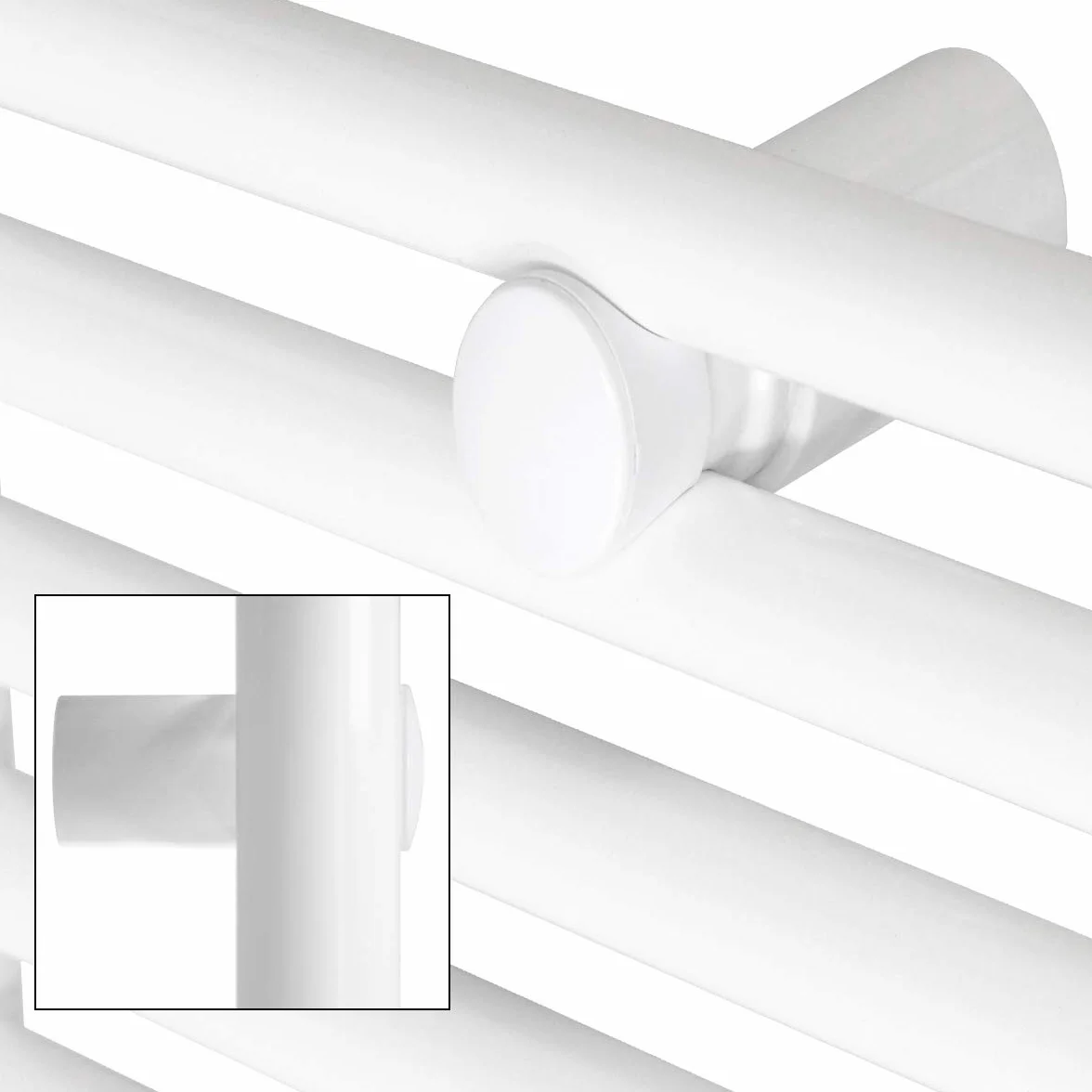 LuxeBath Radiador Toallero Eléctrico de Baño 300x1400 mm Blanco Conexión Lateral Recta y Barra Calentadora 900W con Termostato y Pantalla Digital, Calentador Secador de Toallas kit de montaje incluído