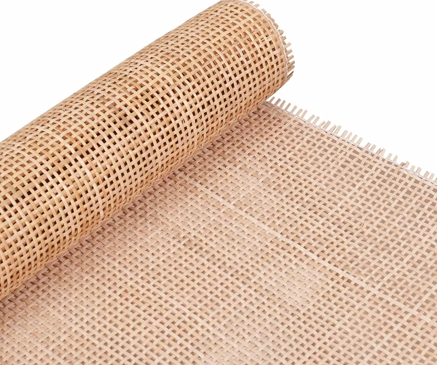 HEYOUTH Rollo de Mimbre Natural,Correas de Caña Natural,Trenza vienesa,Rejilla Mimbre,para Proyectos de Caning,Caña de Malla Abierta Tejida para Muebles, Sillas, Armarios, Techos(40cm x 2 m)