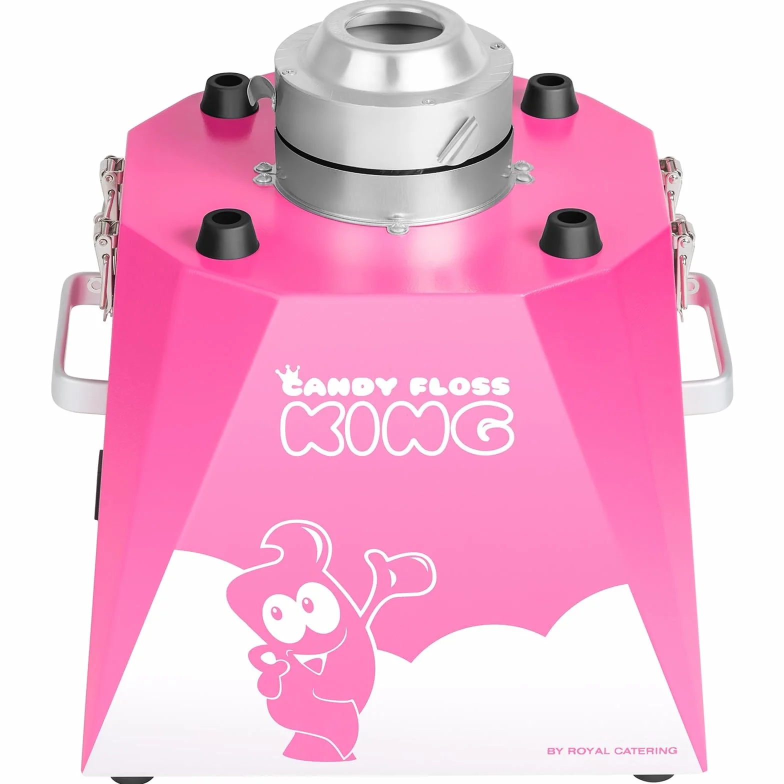 Royal Catering RCZK-1030-W-R Máquina de Algodón de Azúcar Industrial 1200W 52 cm Acero Inoxidable Rosa