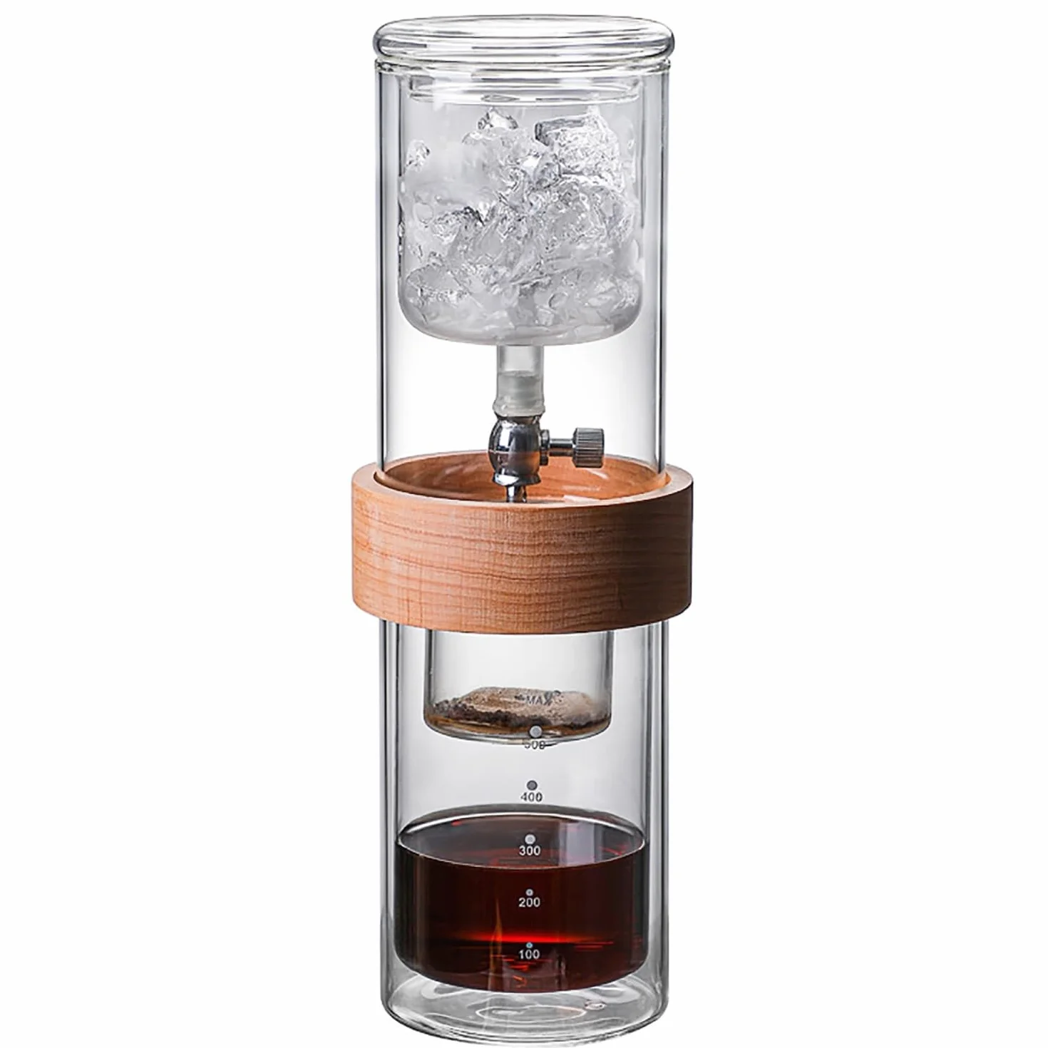 Cafetera Cold Brew – Gotero de vidrio de borosilicato alto con válvula reguladora de caudal, ideal para el hogar o cafetería