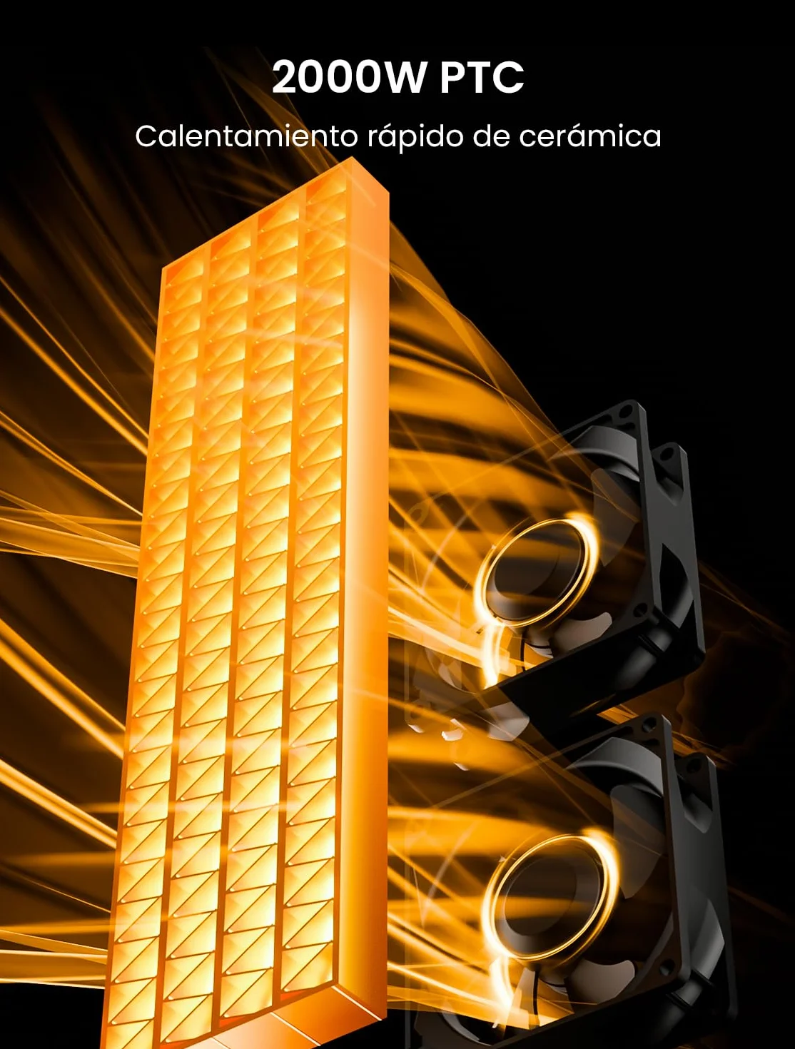 AIRMATE 63cm Calefactor Torre Bajo Consumo, 2000W Calefactor Cerámico Bajo Consumo con Oscilación 80°, 24H Heater Protección Sobrecalentamiento y Vuelco Calefactor Aire Caliente Eléctrico Dormitorios