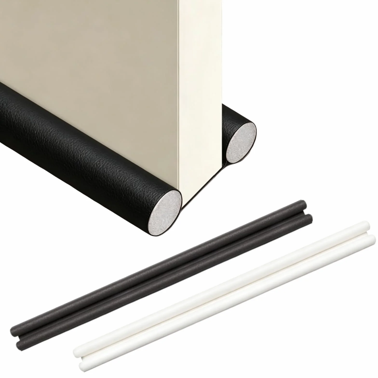 Tokaneit burlete para puertas de cuero 95 cm, sellado doble cara, protección acústica, repelente polvo insectos
