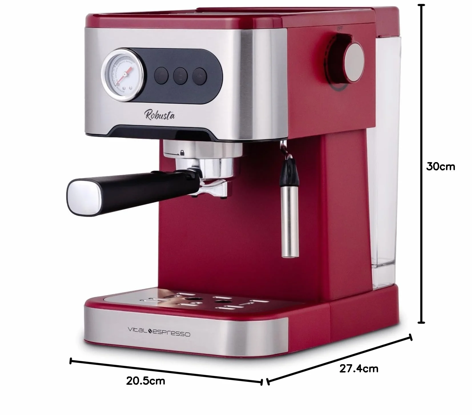 Cafetera Espresso 20 Bares Express Semiautomatica Cappuccino Latte Vaporizador Leche Thermoblock Calentamiento Rapido Portafiltros Molido Acero Inoxidable Frio Caliente Bandeja Goteo Calientatazas