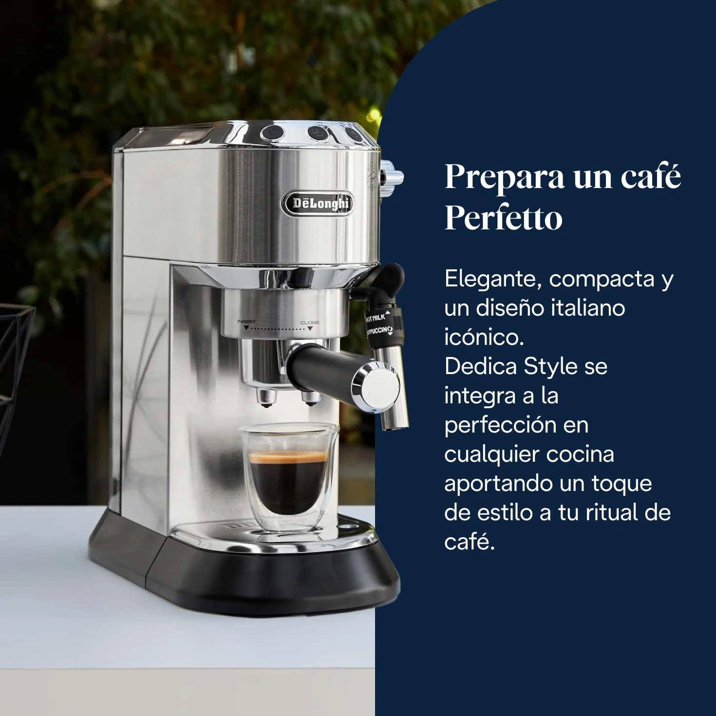 De'Longhi Dedica EC685.M Cafetera Espresso Bomba Acero Inoxidable 1.3L