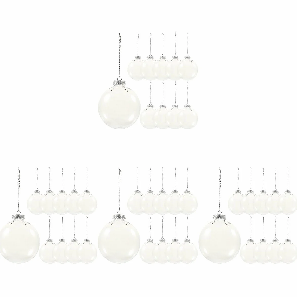ABOOFAN Bolas de Plástico Transparente 8CM Decoraciones Navidad Rellenables para Adornos Navideños