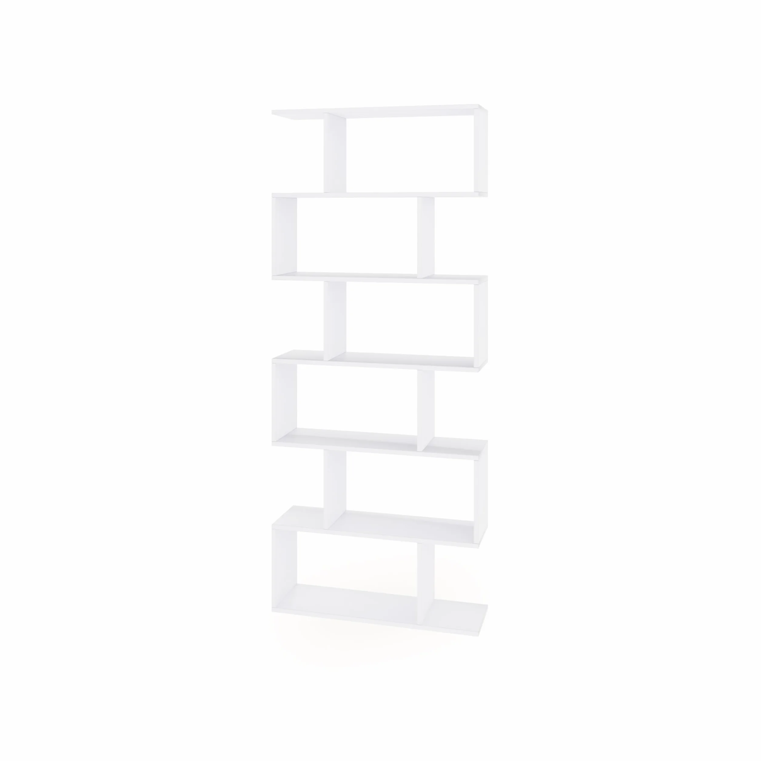 duehome | Estantería Salon, Libreria, Separador Ambientes, Modelo Zoe High, Color Blanco Brillo, Medidas: 80 cm (Ancho) x 192 cm (Alto) x 24 cm (Fondo)