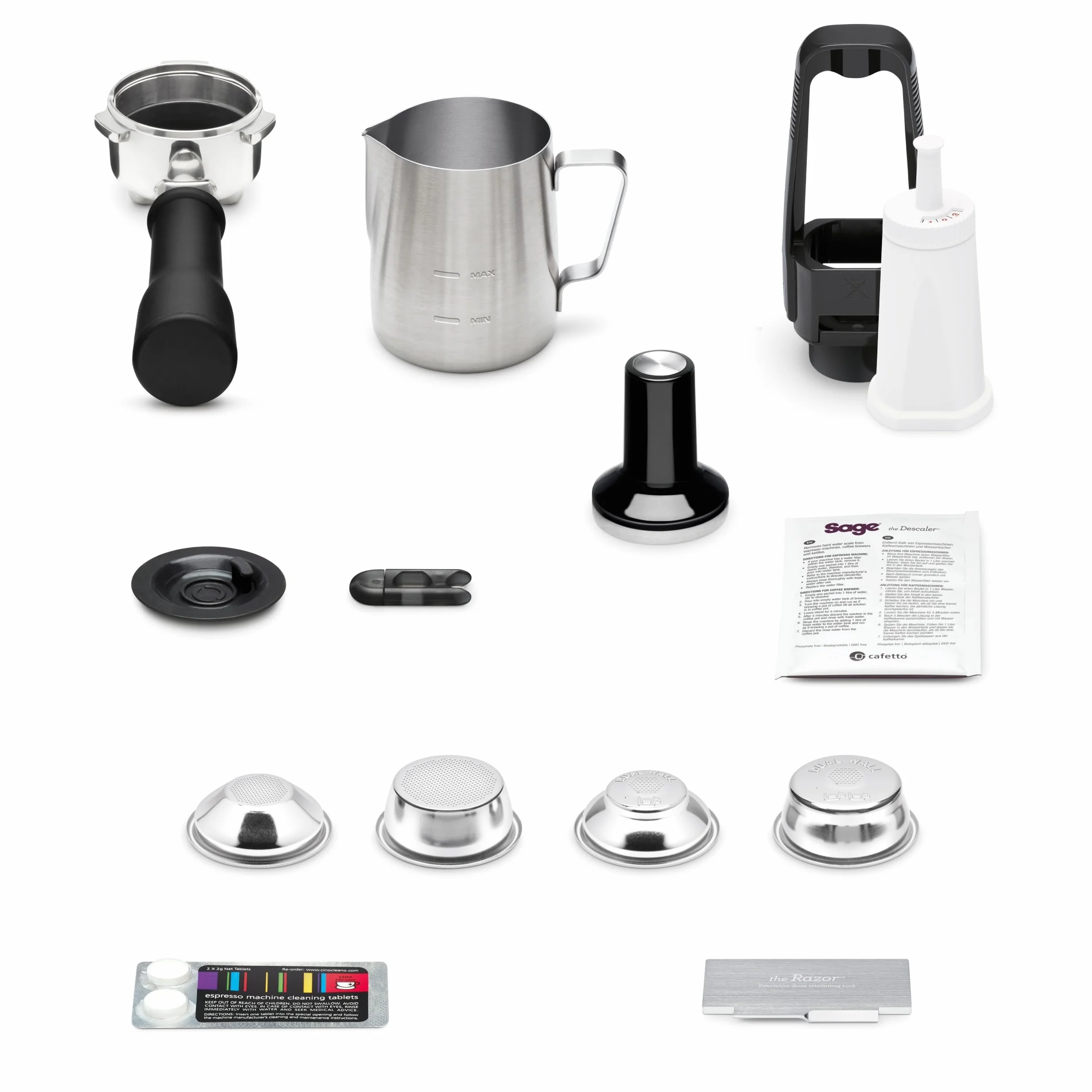 Sage - The Bambino Plus - Cafetera Express Compacta con Espumador de Leche Automático - Cafetera Semiautomática con Preinfusión y Calentamiento Rápido en 3 Segundos - Acero Inoxidable Negro