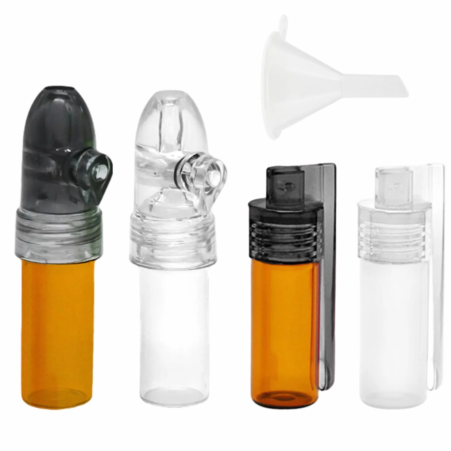 MEMOFYND 4 botellas de especias con mini embudo, dispensador de polvo