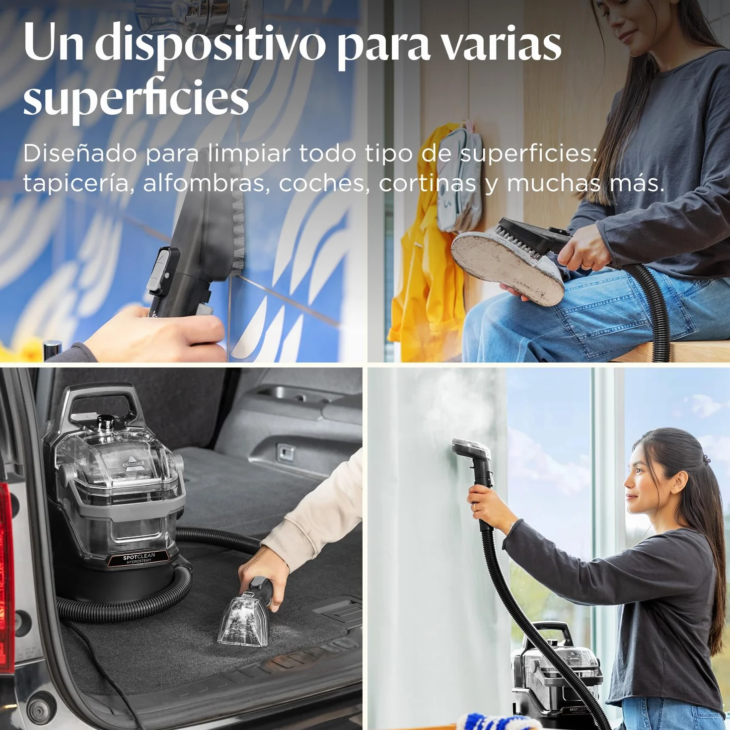 BISSELL SpotClean HydroSteam Aspiradora de Agua Tapicería 1000W 3689N