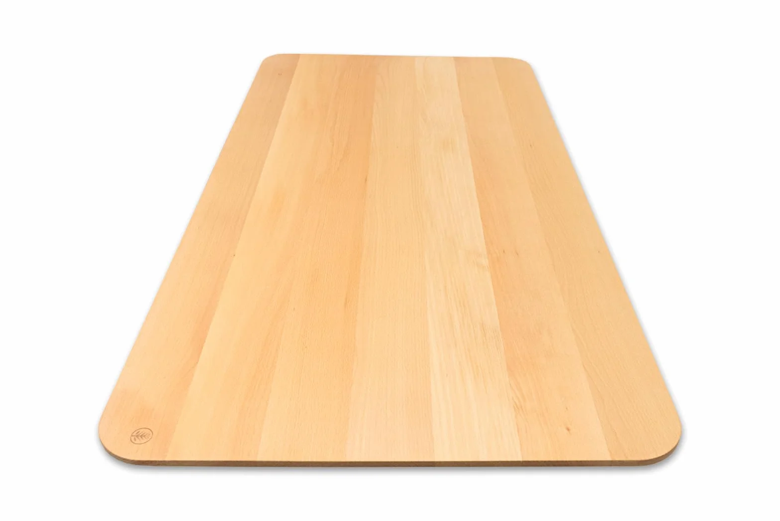 Tablero de escritorio de madera maciza de haya con borde suizo (60 x 120 cm)