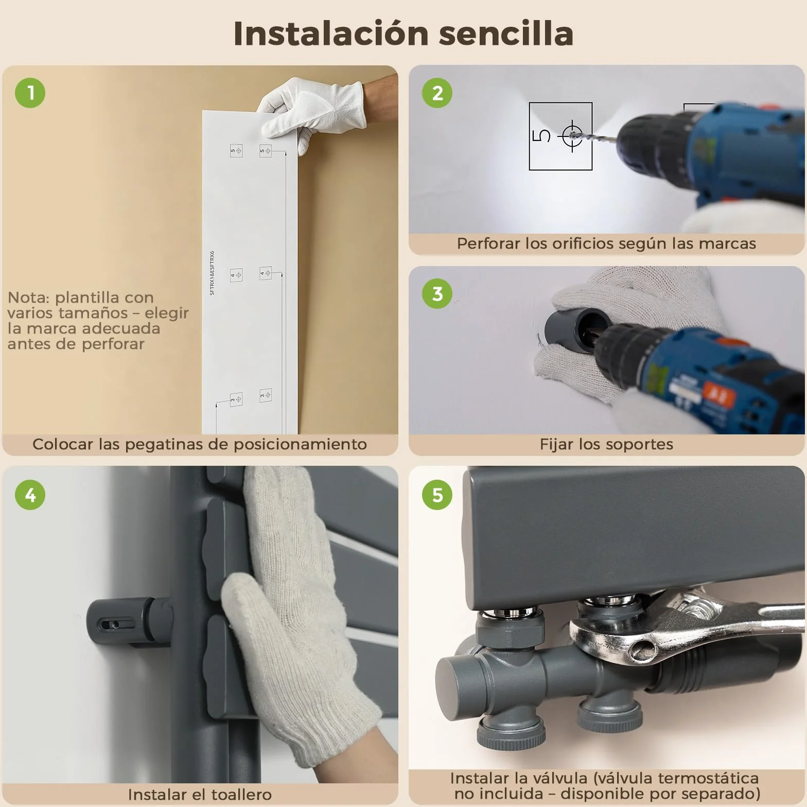 S'AFIELINA Radiador de diseño para baño, radiador toallero Agua calefaccion Antracita, Conexión Central,1041x500mm, radiador para baño, secador de Toallas, 555 vatios（Válvula no incluida）