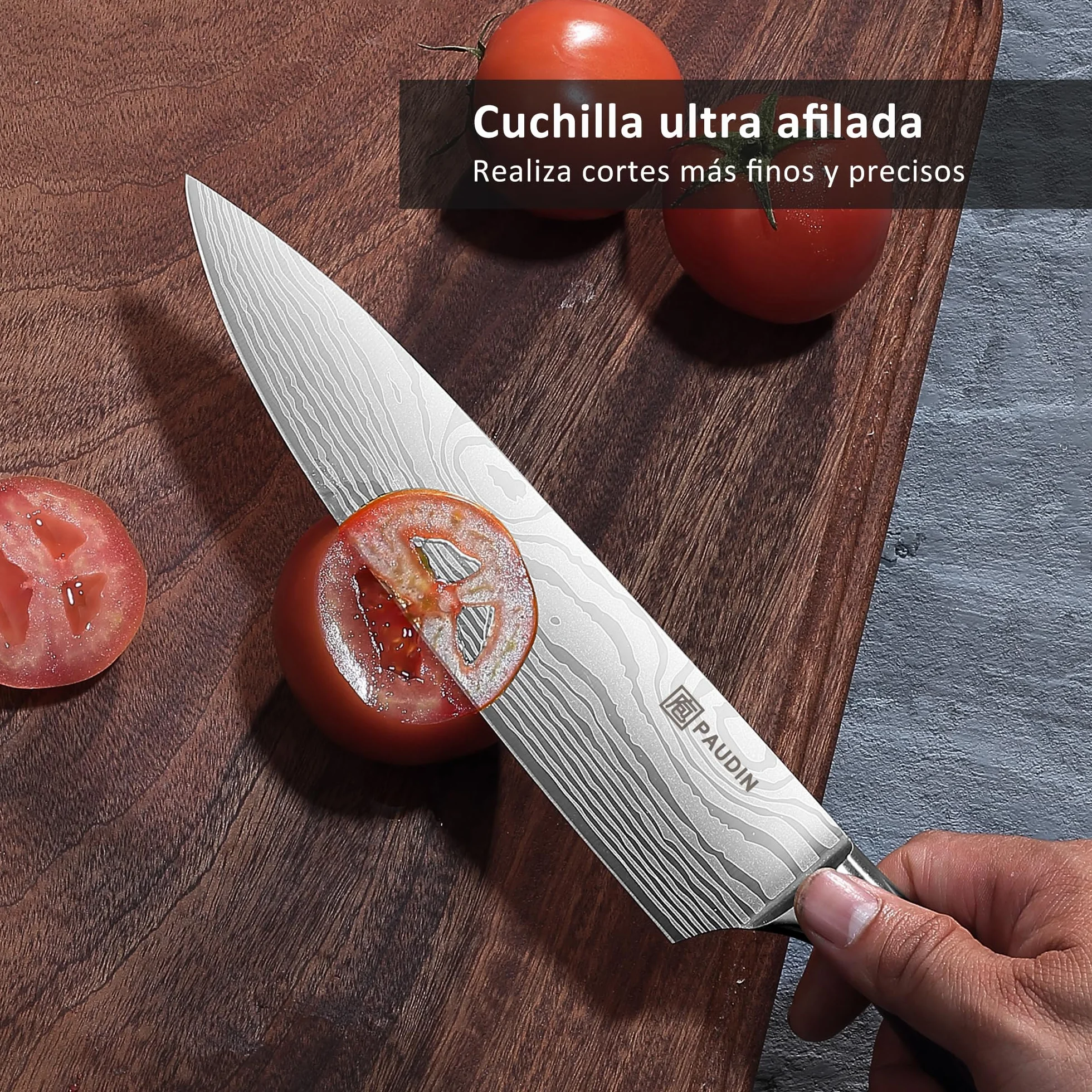 Cuchillo de chef profesional 20 cm acero inoxidable al carbono